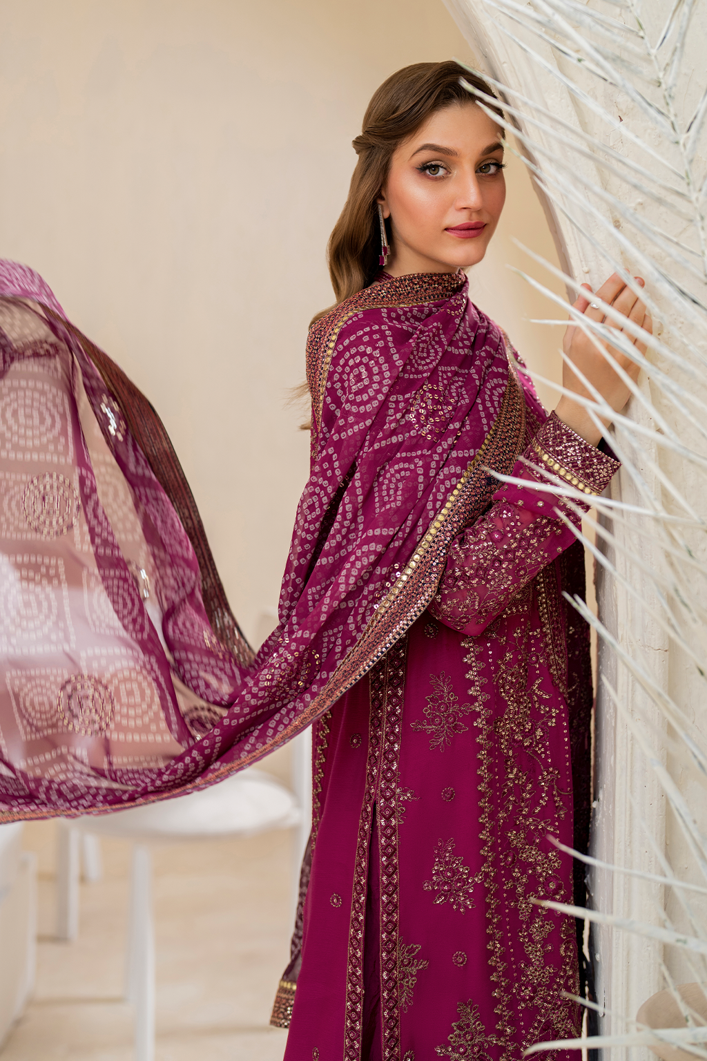 CC-45 EMBROIDED CHIFFON | NOOR ANGAN SEMI FORMALS | IZNIK