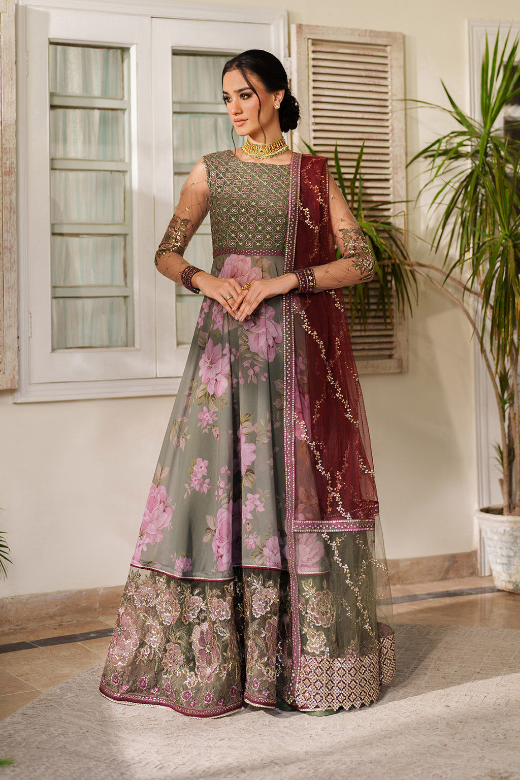 UE-541 Printed Raw Silk | Printed Formals | IZNIK