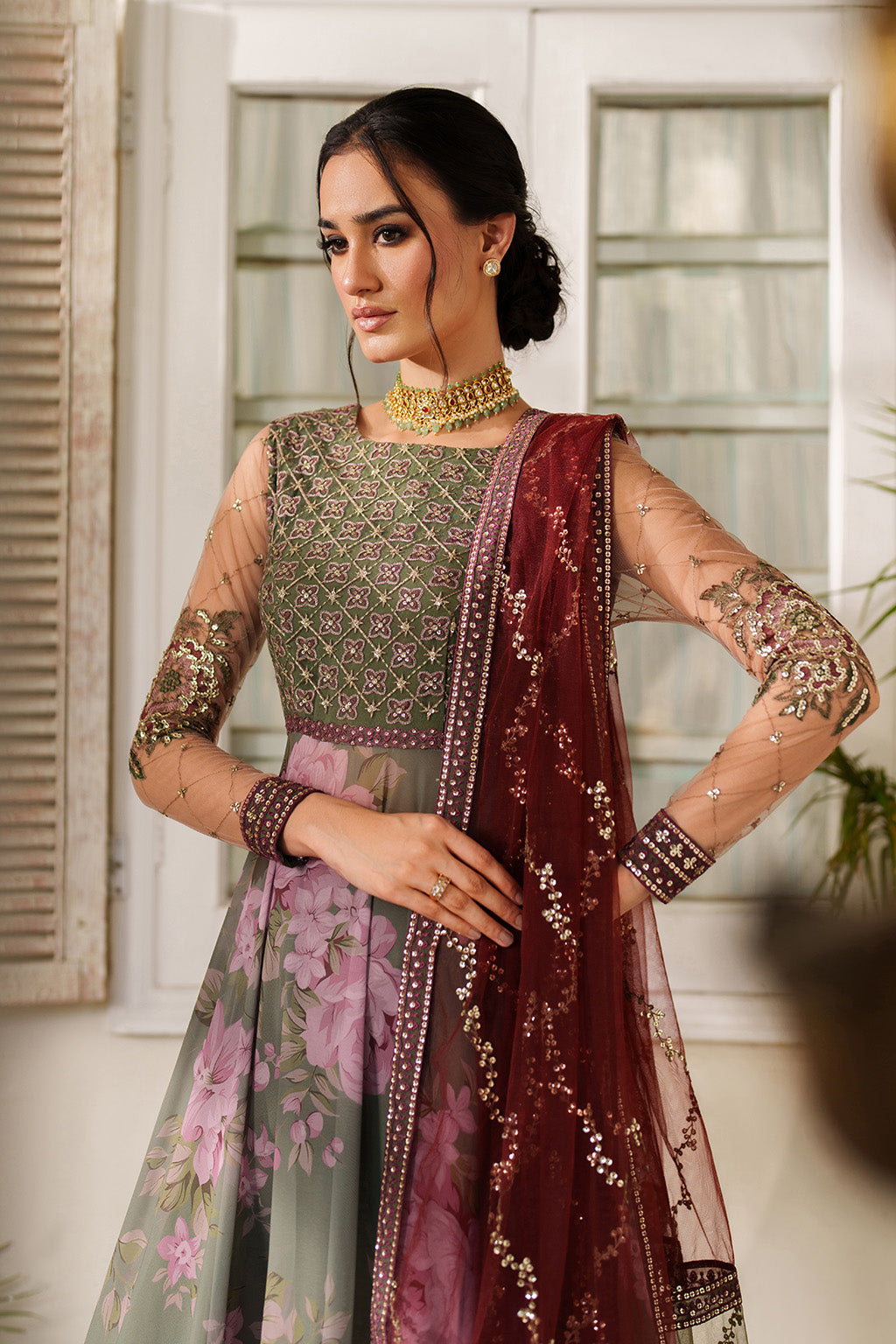 UE-541 Printed Raw Silk | Printed Formals | IZNIK
