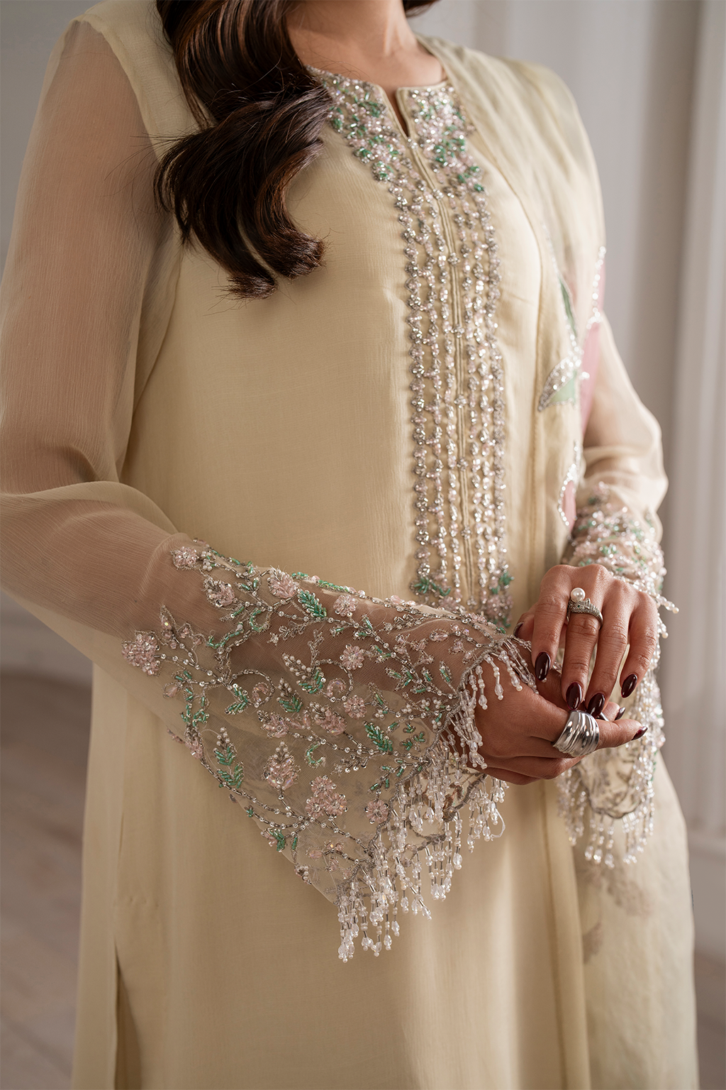 UE-413 EMBROIDED CHIFFON | NOOR ANGAN SEMI FORMALS | IZNIK