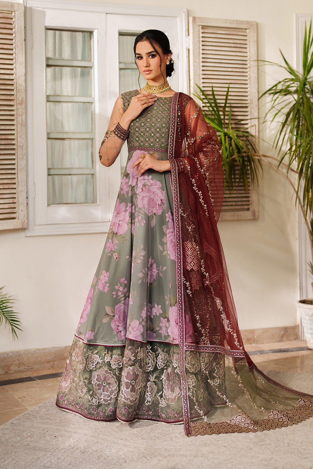 UE-541 Printed Raw Silk | Printed Formals | IZNIK