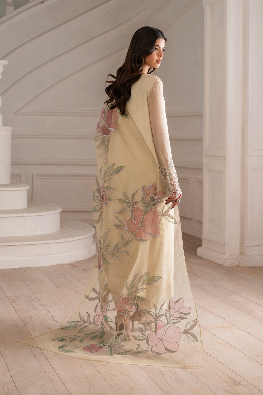 UE-413 EMBROIDED CHIFFON | NOOR ANGAN SEMI FORMALS | IZNIK