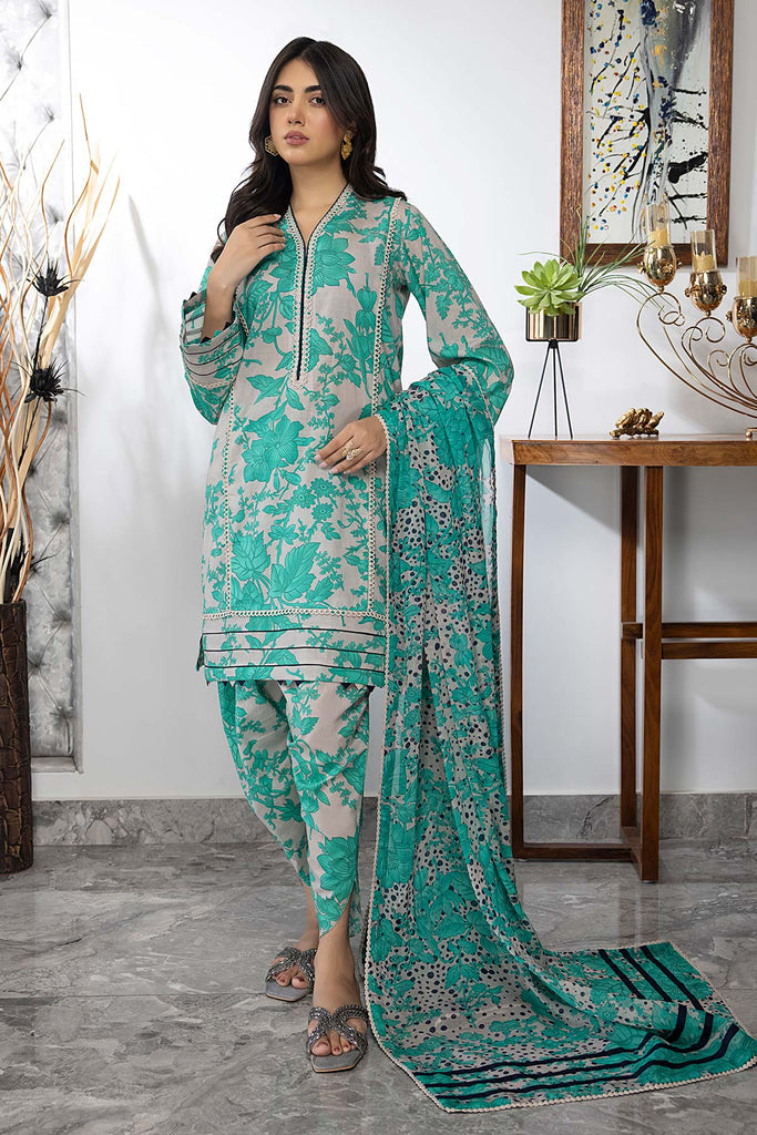 3-Pc Digital Lawn Printed Shirt With Tulip Trouser and Chiffon Dupatta CPM23-77 | PRINT MELODY | CHARIZMA in UK USA UAE online kapraye.com