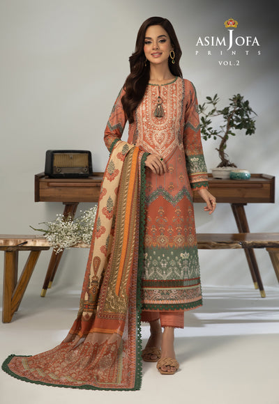 AJBP-39 (3-PCS) || BASIC PRINTS VOL 2 || ASIM JOFA in UK USA UAE online kapraye.com