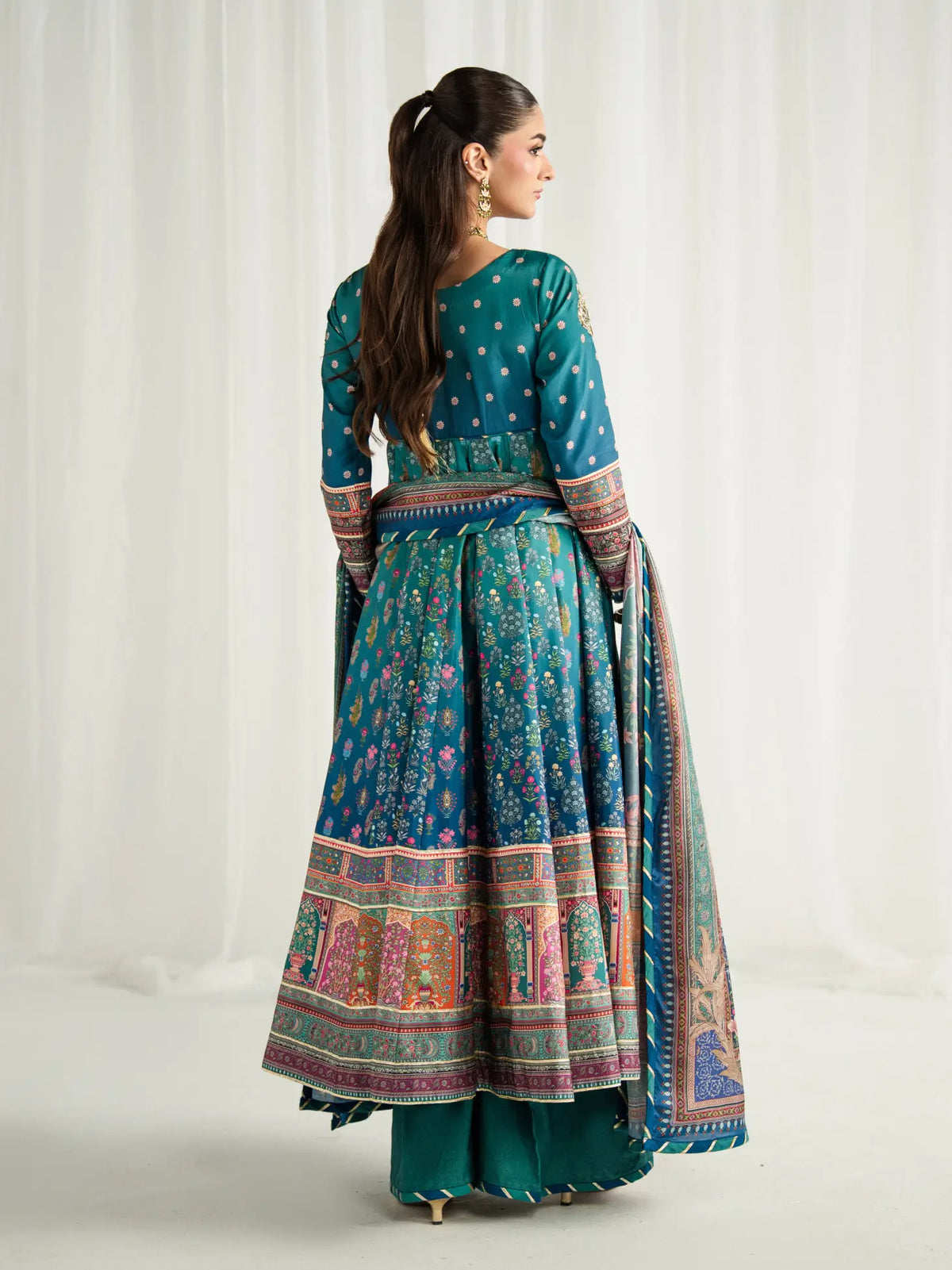 Azure | AIRA PRINTED SILK | GULAAL Free Shipping to UK/USA/UAE Kapraye