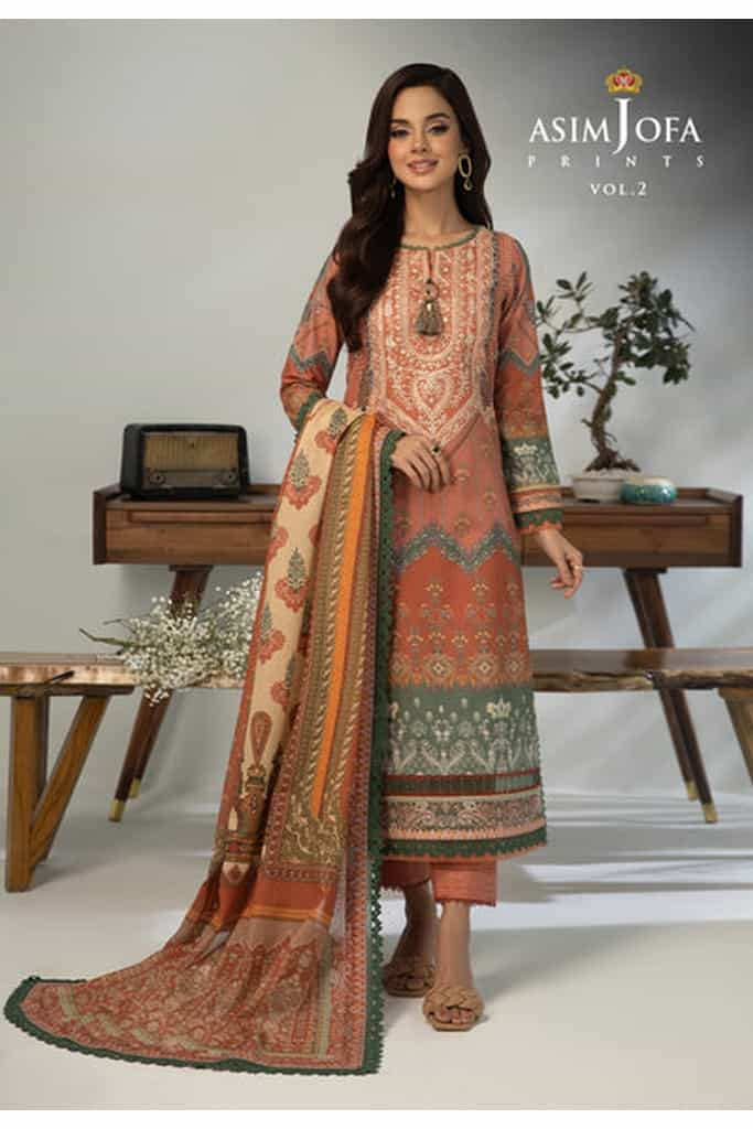 AJBP-39 (3-PCS) || BASIC PRINTS VOL 2 || ASIM JOFA in UK USA UAE online kapraye.com