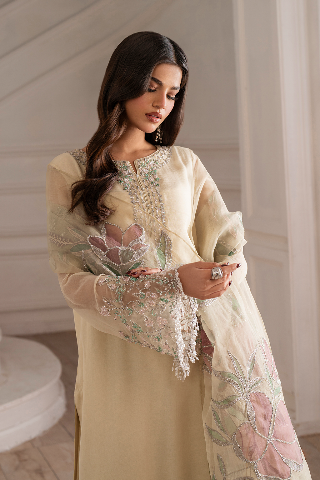 UE-413 EMBROIDED CHIFFON | NOOR ANGAN SEMI FORMALS | IZNIK