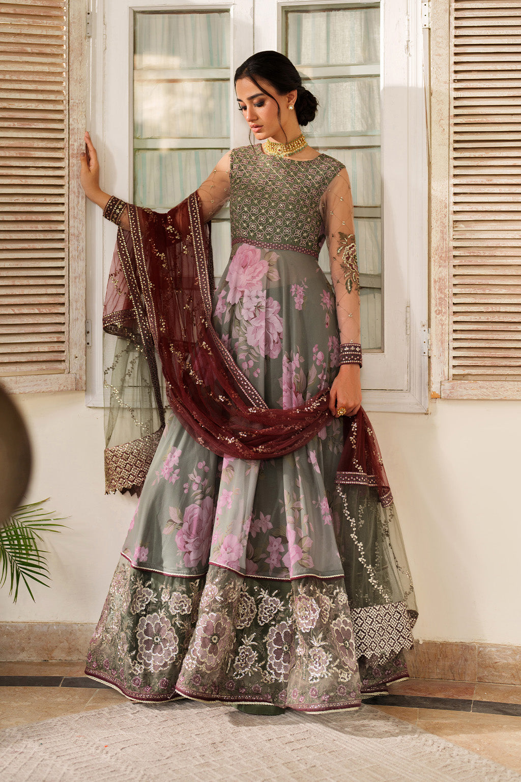 UE-541 Printed Raw Silk | Printed Formals | IZNIK