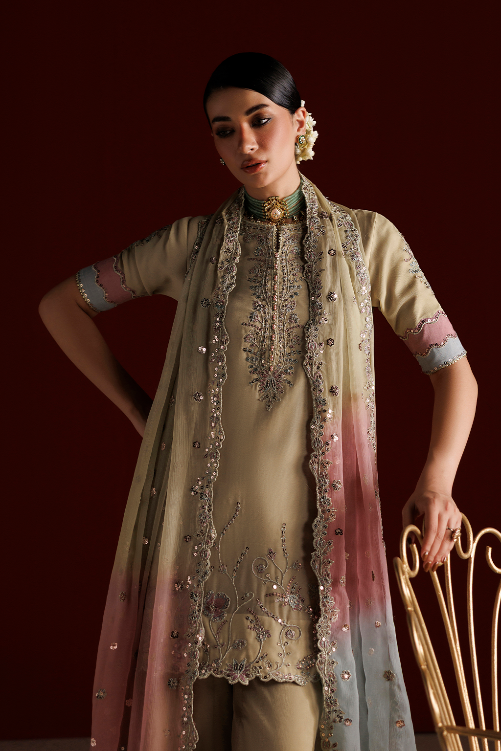 CC-108 Embroidered Chiffon | SEMI FORMALS VOL 1 | IZNIK in UK USA UAE online kapraye.com
