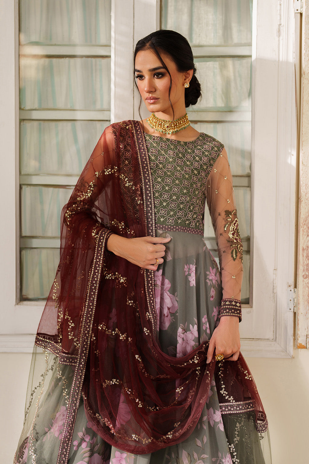 UE-541 Printed Raw Silk | Printed Formals | IZNIK