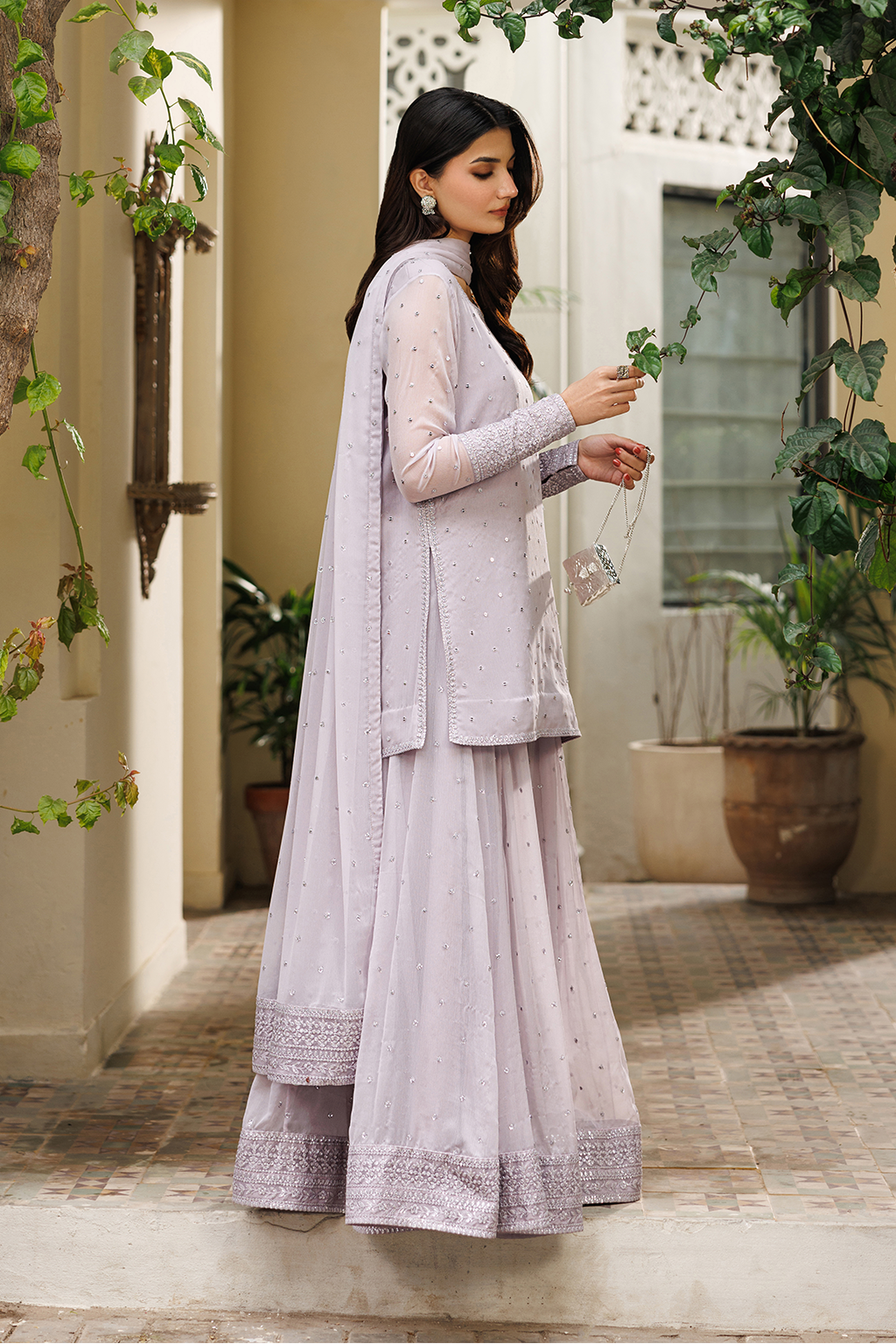 CC-100 Embroidered Chiffon | NOOR ANGAN SEMI FORMALS | IZNIK