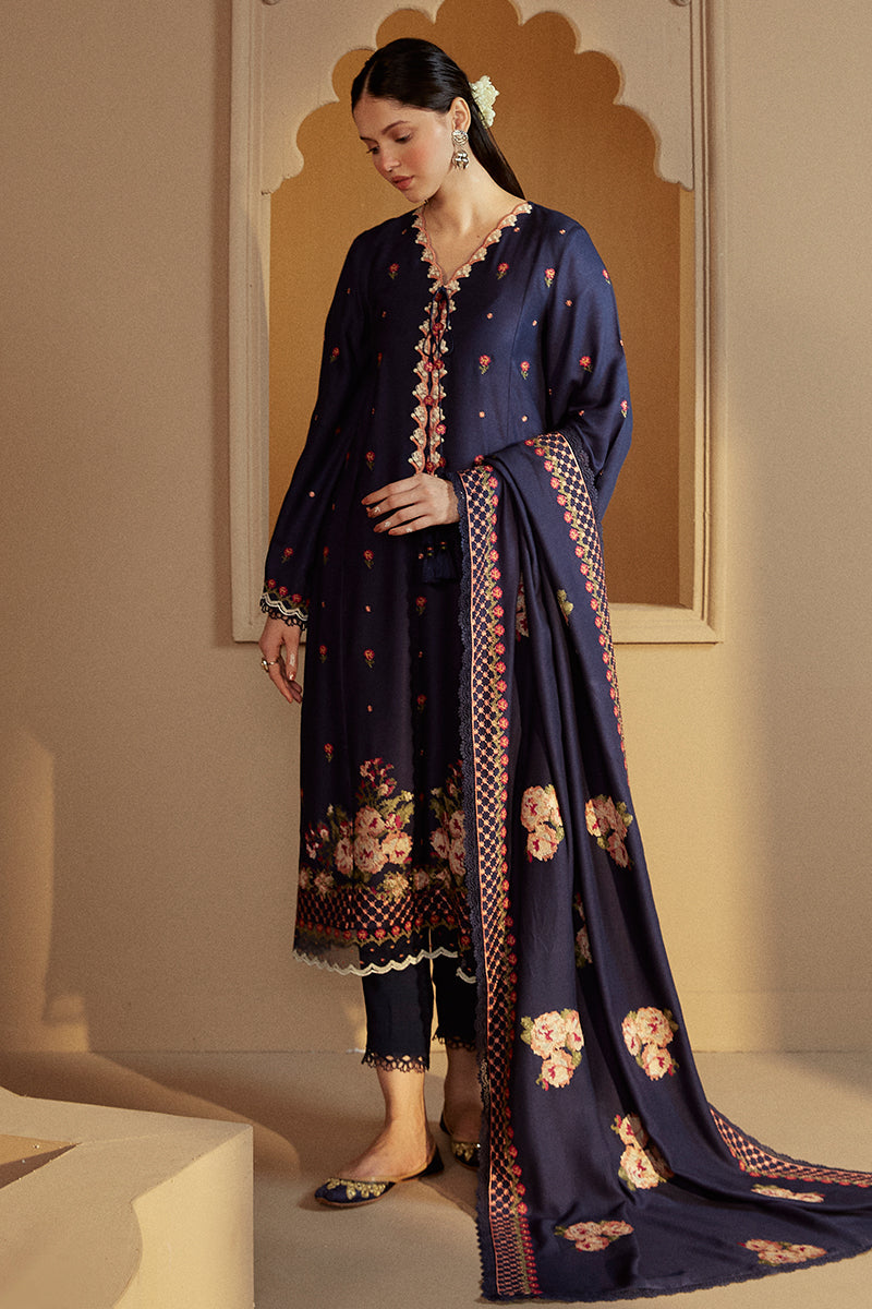 SAPPHIRE BLISS-3 PC MARINA EMBROIDERED SUIT | WINTER COLLECTION-24 | CROSS STITCH