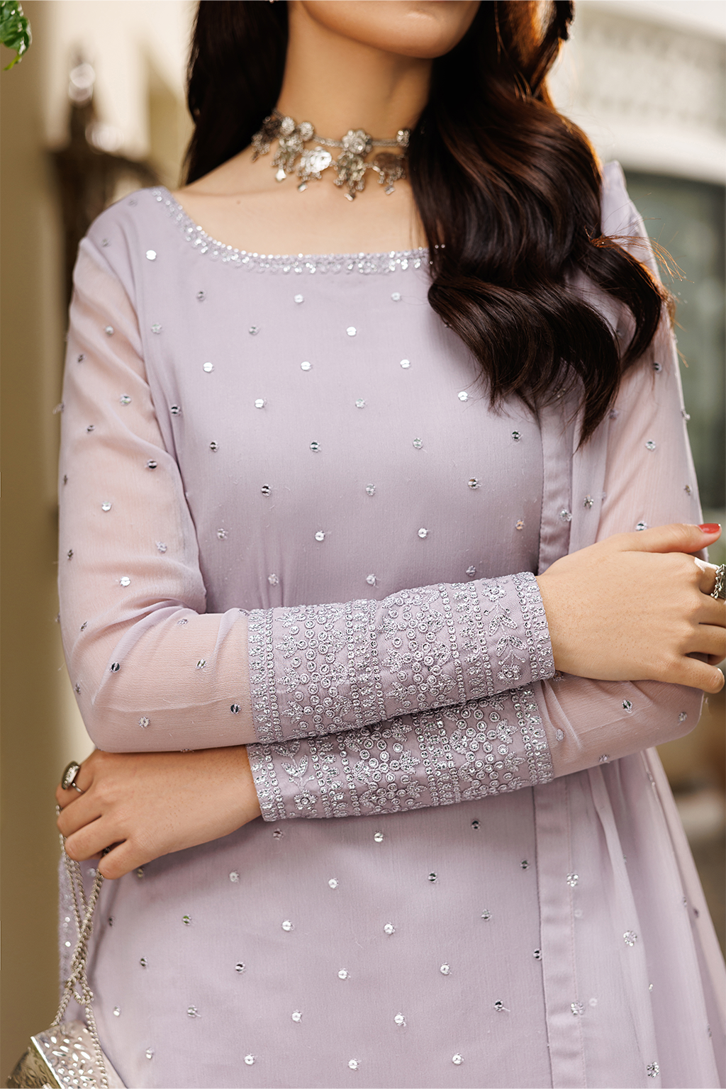 CC-100 Embroidered Chiffon | NOOR ANGAN SEMI FORMALS | IZNIK