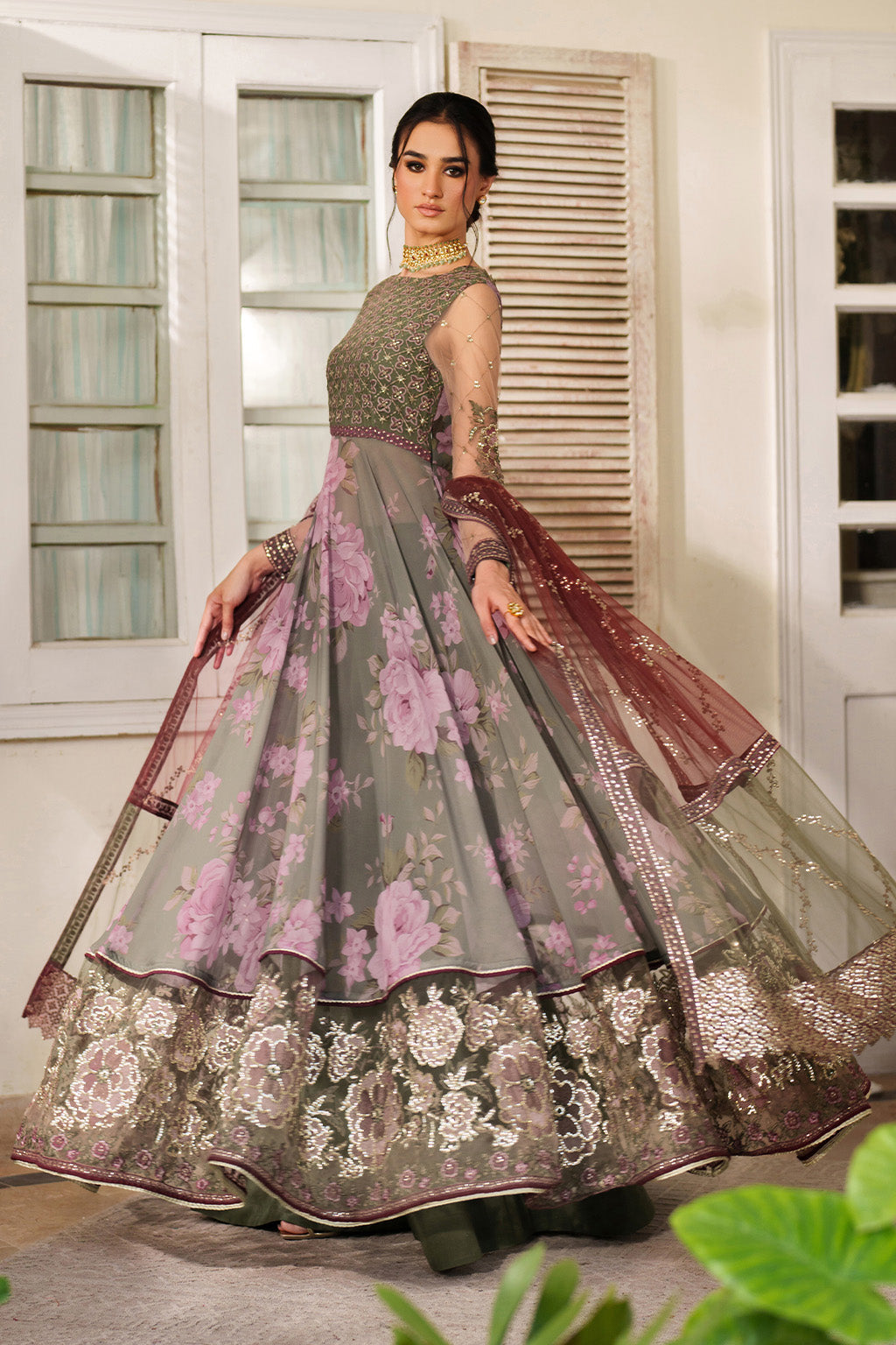 UE-541 Printed Raw Silk | Printed Formals | IZNIK