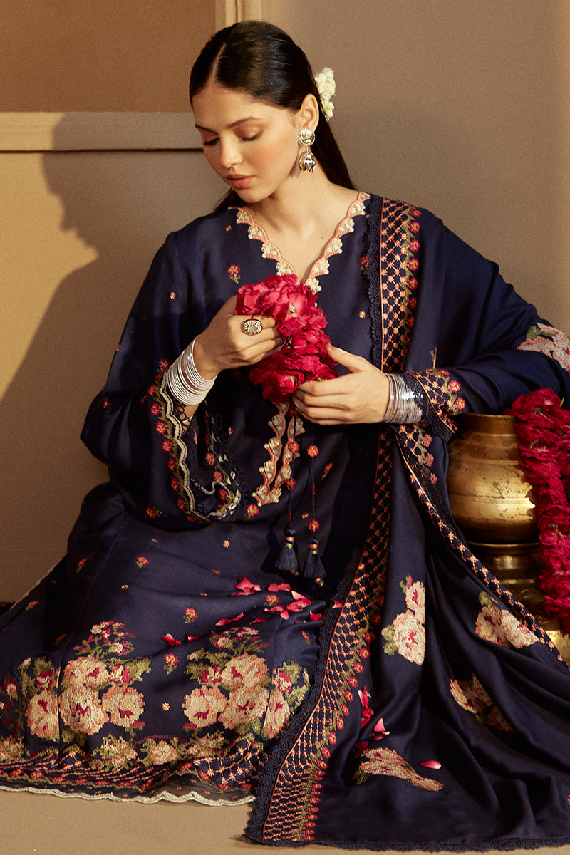 SAPPHIRE BLISS-3 PC MARINA EMBROIDERED SUIT | WINTER COLLECTION-24 | CROSS STITCH