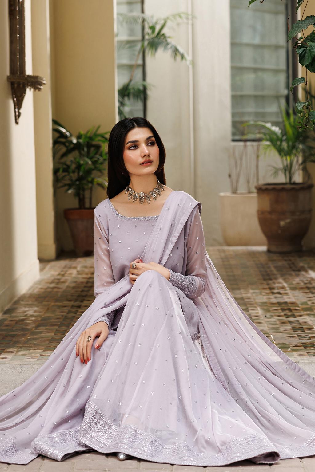 CC-100 Embroidered Chiffon | NOOR ANGAN SEMI FORMALS | IZNIK