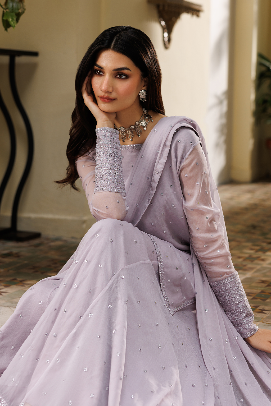 CC-100 Embroidered Chiffon | NOOR ANGAN SEMI FORMALS | IZNIK