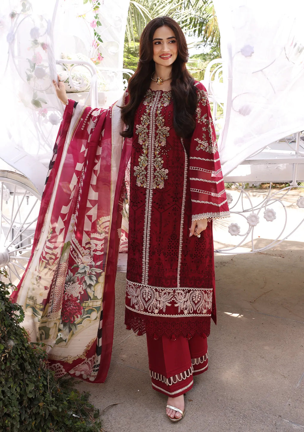 ECF-10 RED RIDING HOOD || ELAF Festive Chikankari 2023 Vol II || Elaf Premium in UK USA UAE online kapraye.com