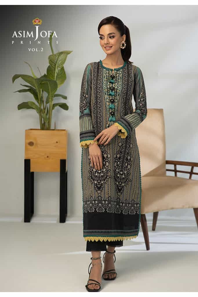 AJBP-54 (2-PCS) || BASIC PRINTS VOL 2 || ASIM JOFA in UK USA UAE online kapraye.com