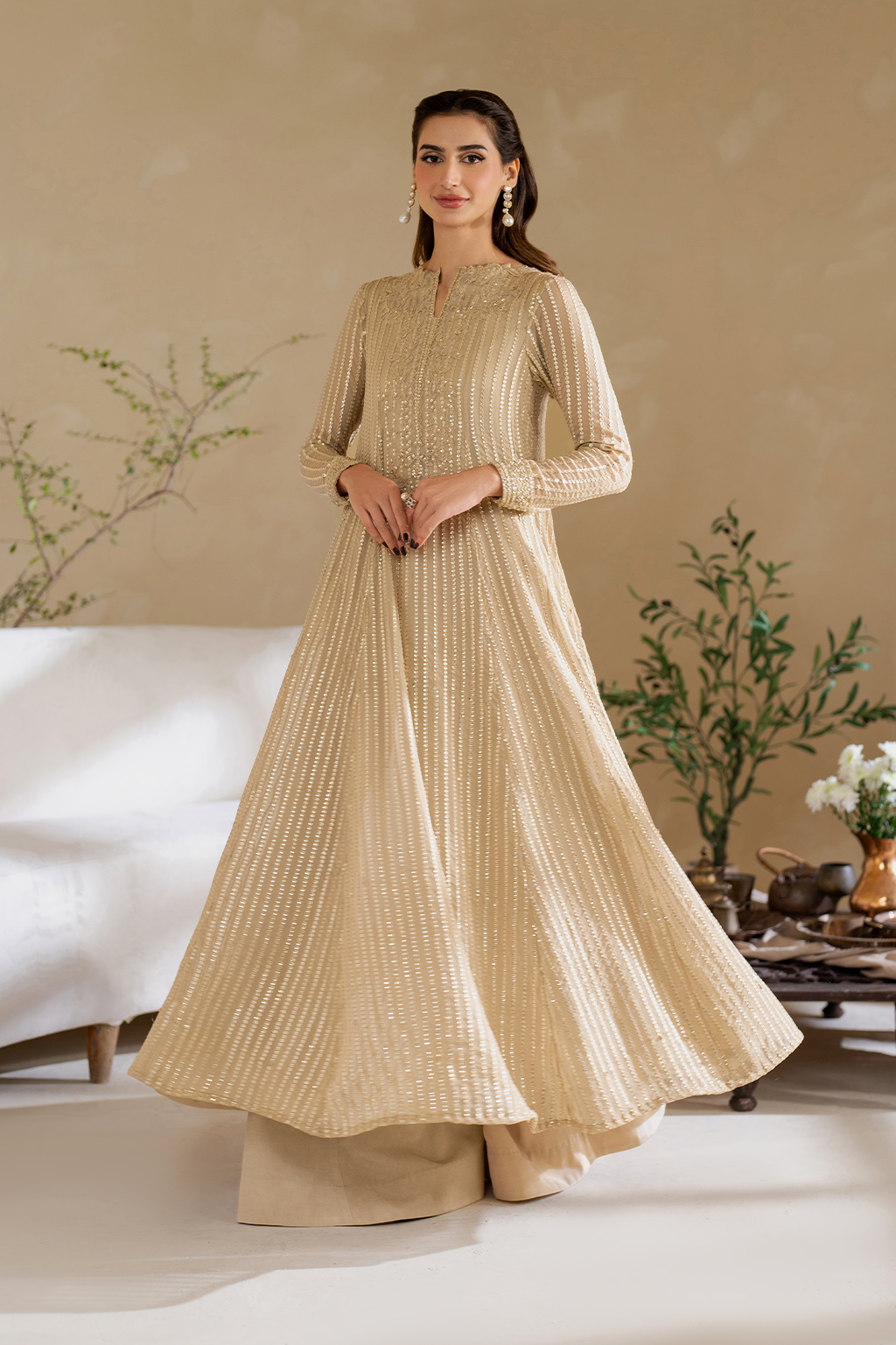 CC-58EMBROIDED CHIFFON | NOOR ANGAN SEMI FORMALS | IZNIK
