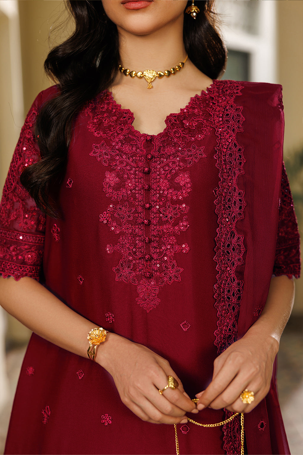 CC-97 Embroidered Chiffon | NOOR ANGAN SEMI FORMALS | IZNIK
