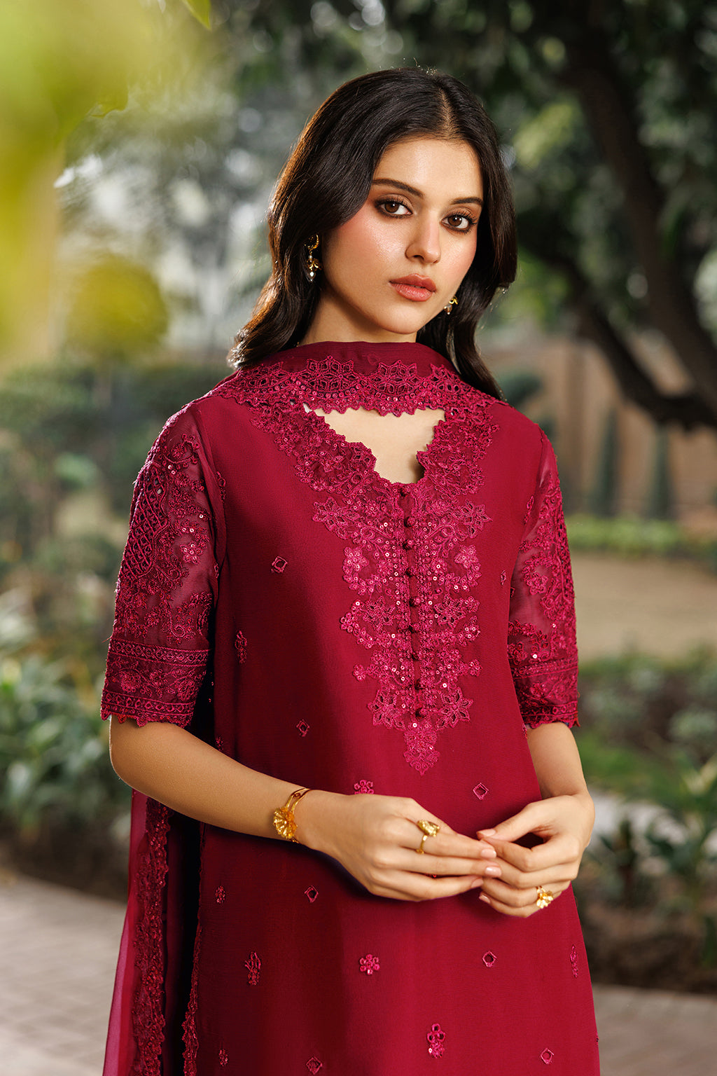 CC-97 Embroidered Chiffon | NOOR ANGAN SEMI FORMALS | IZNIK