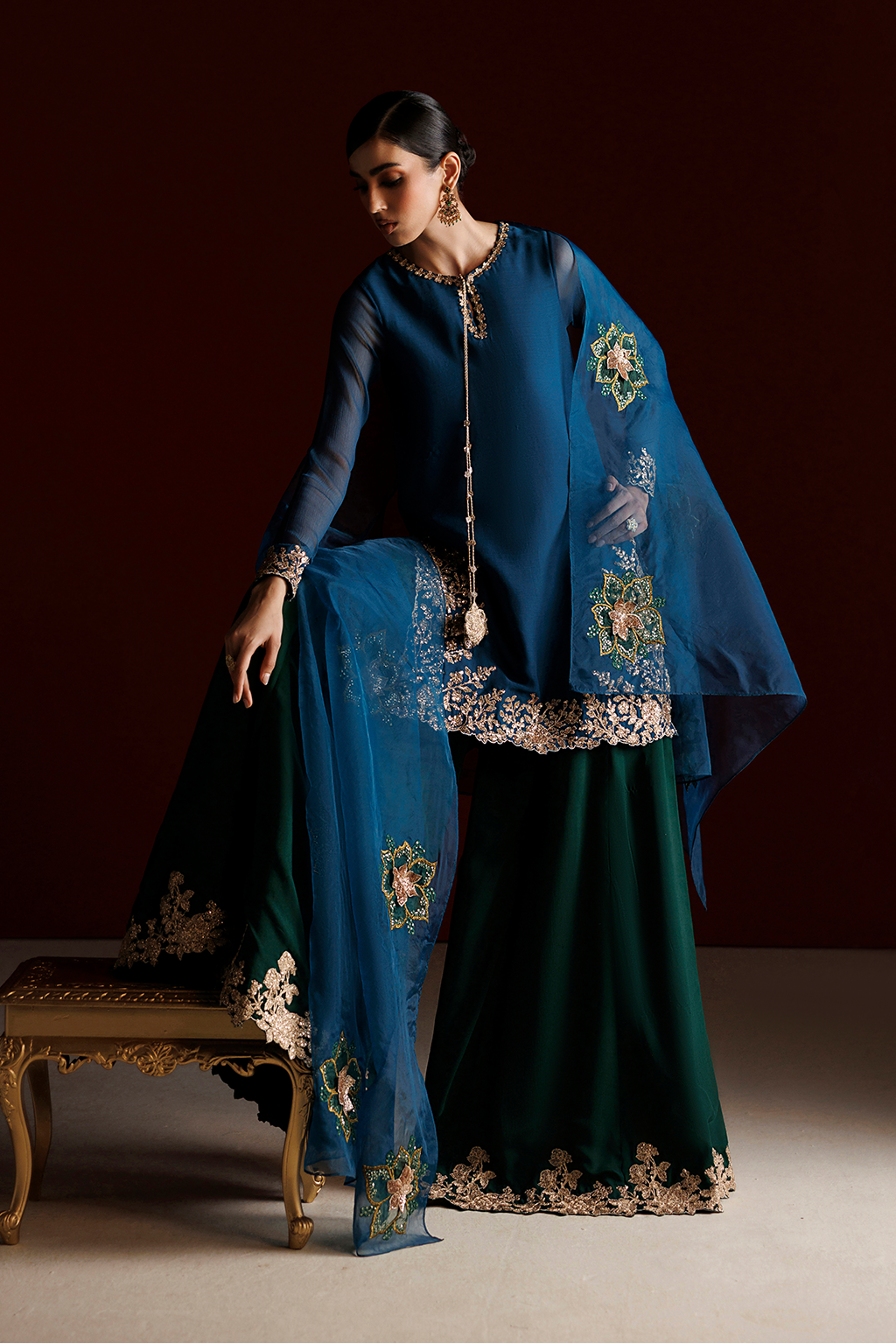 CC-102 Embroidered Chiffon | SEMI FORMALS VOL 1 | IZNIK in UK USA UAE online kapraye.com