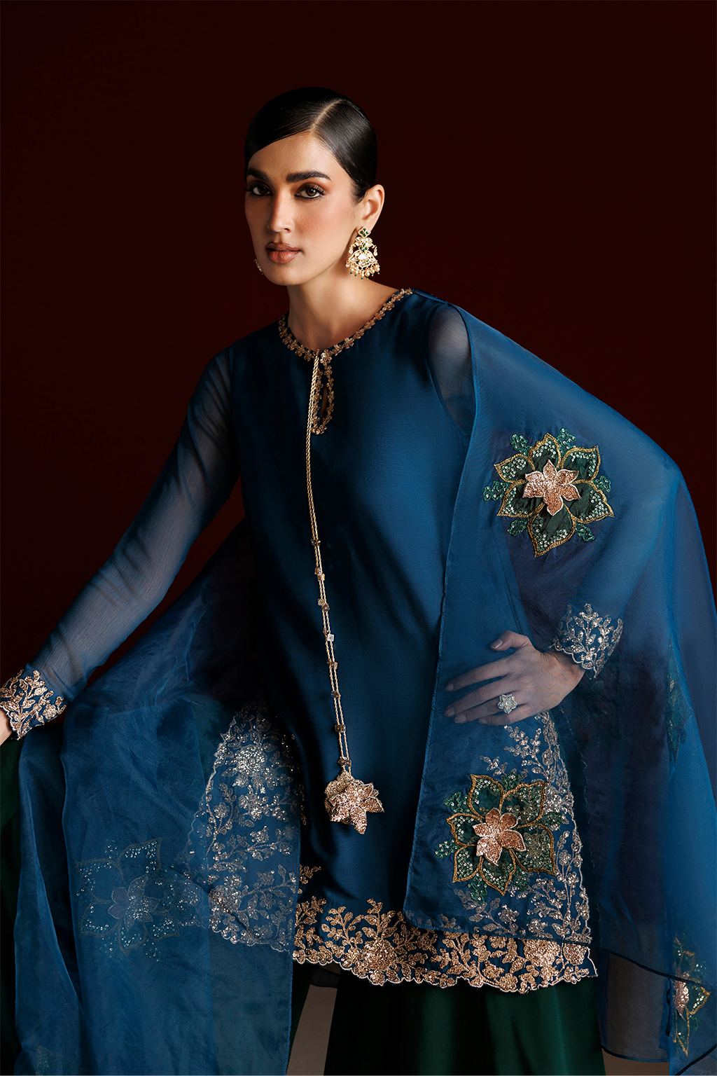 CC-102 Embroidered Chiffon | SEMI FORMALS VOL 1 | IZNIK in UK USA UAE online kapraye.com