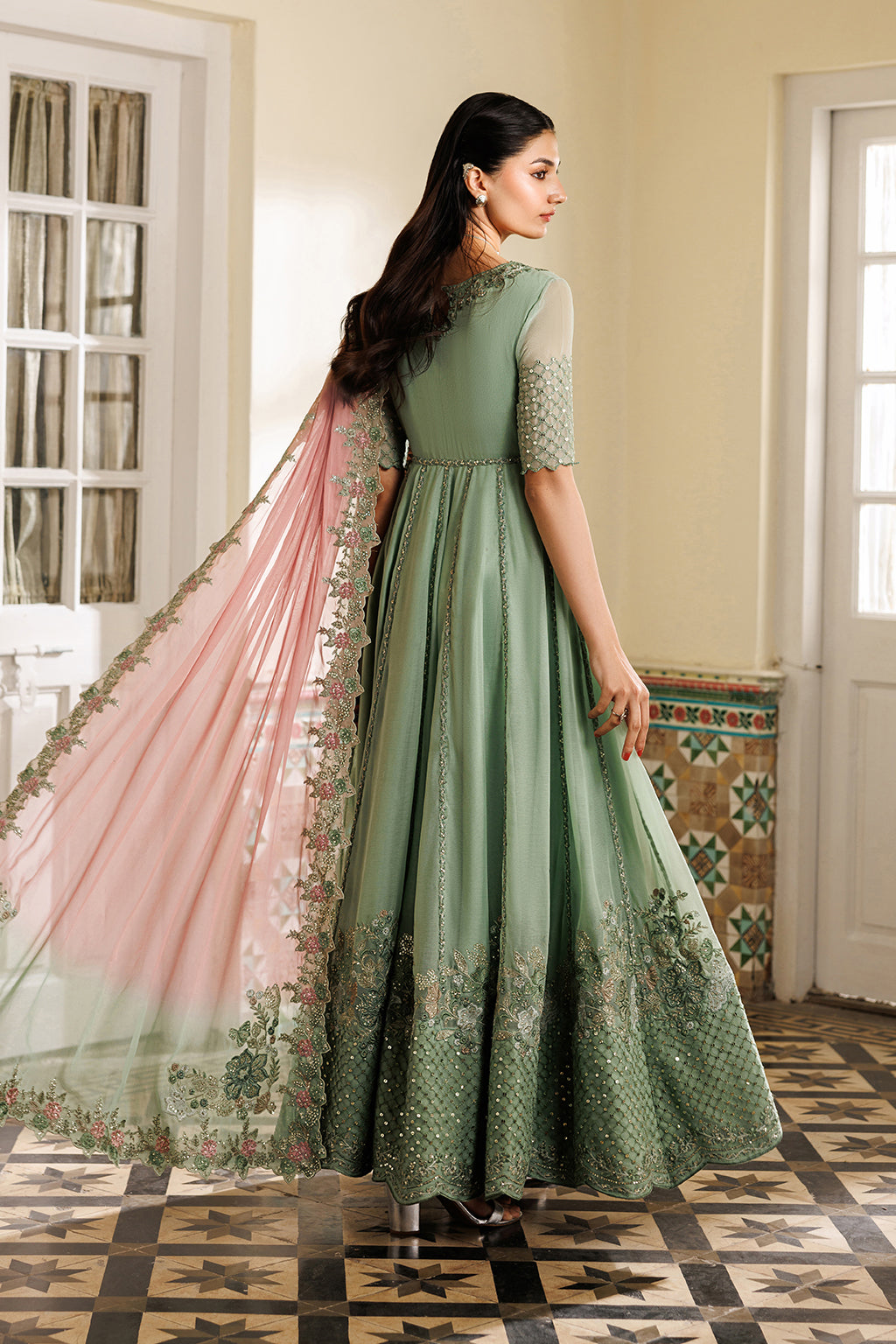 CC-99 Embroidered Chiffon | NOOR ANGAN SEMI FORMALS | IZNIK