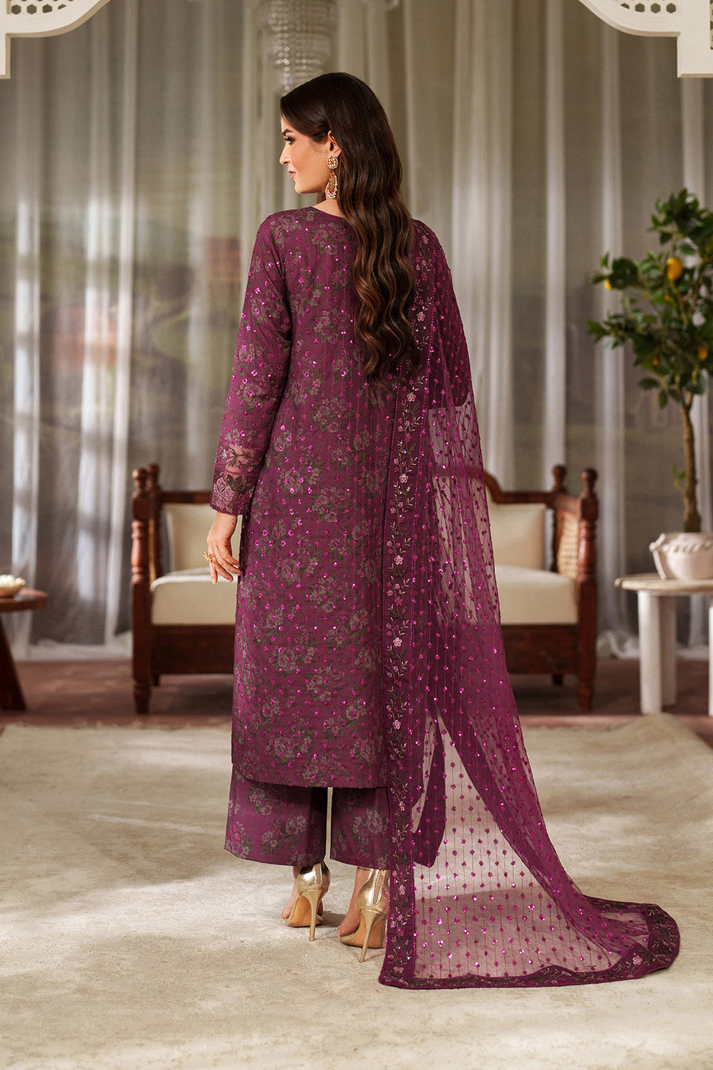 UE-538 Printed Raw Silk | Printed Formals | IZNIK