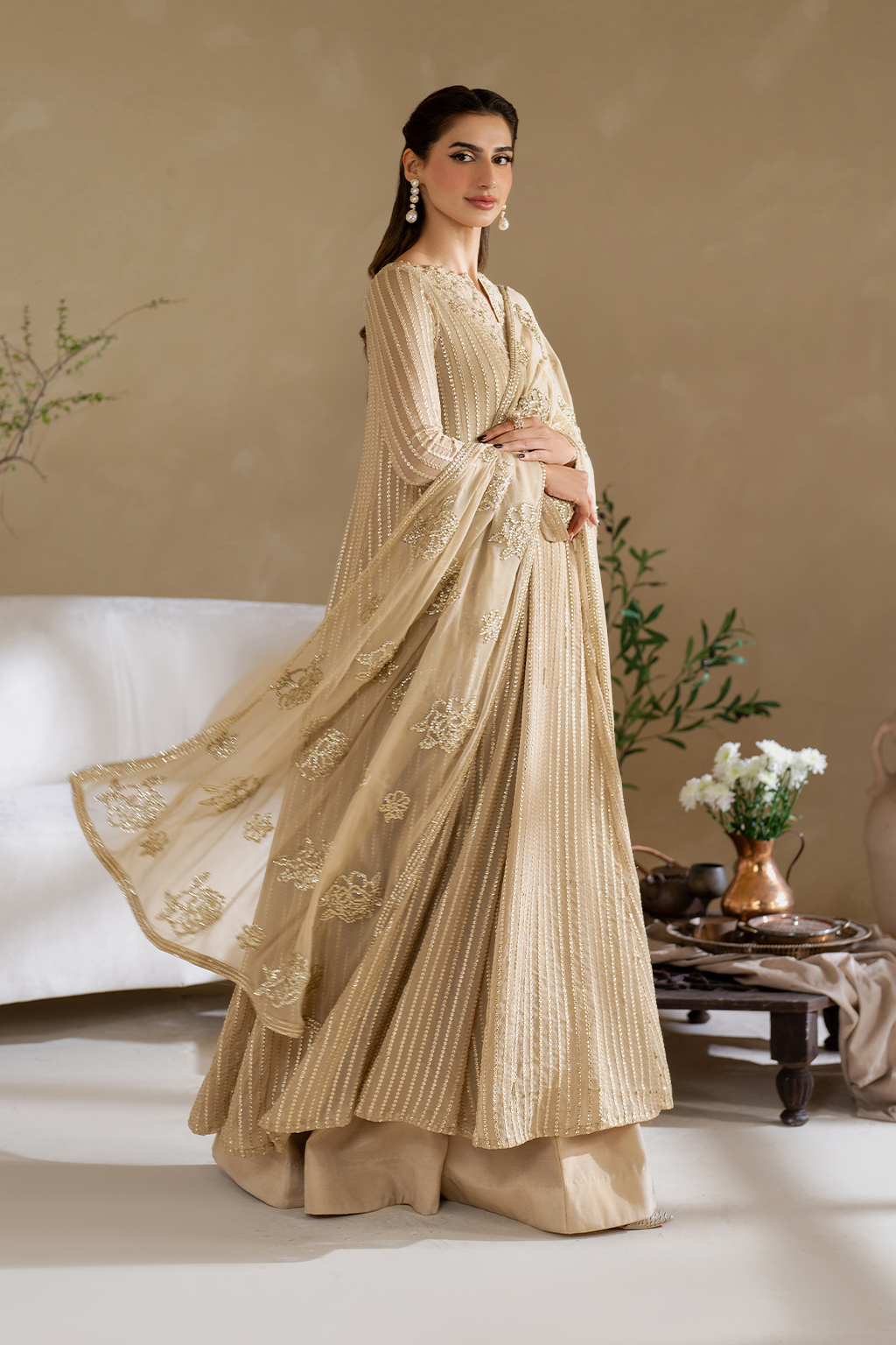 CC-58EMBROIDED CHIFFON | NOOR ANGAN SEMI FORMALS | IZNIK