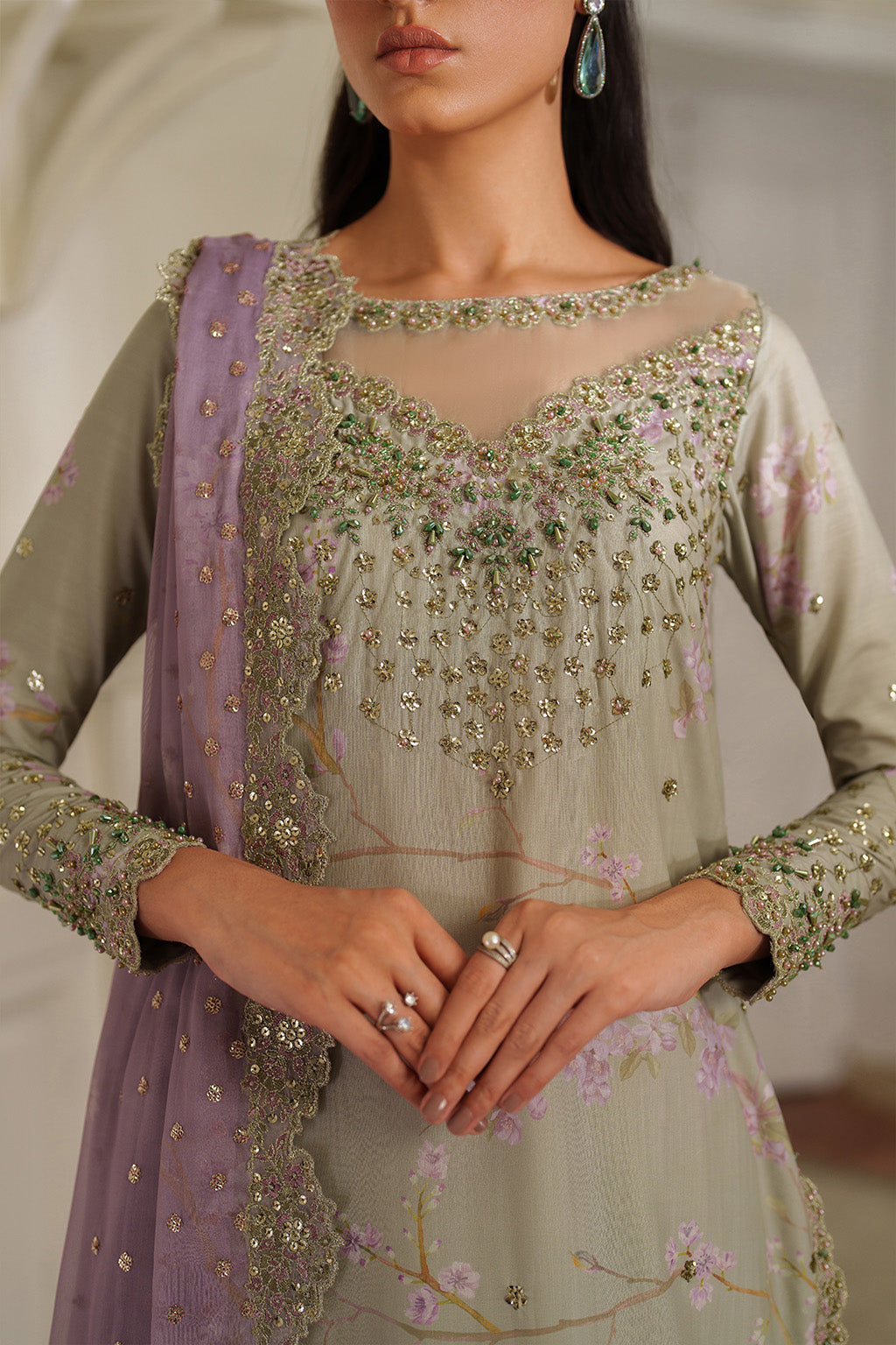 UE-539 Printed Raw Silk | Printed Formals | IZNIK