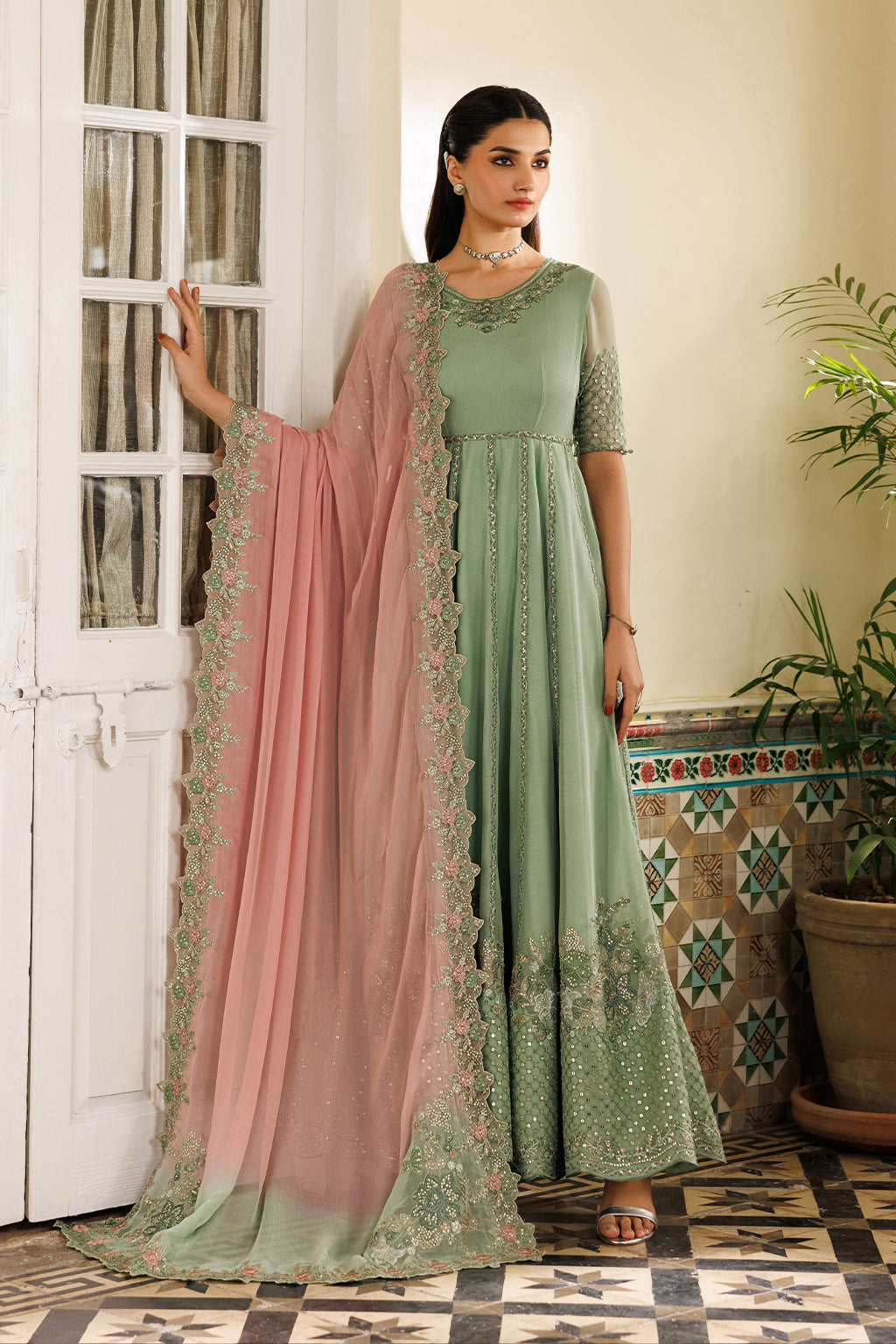 CC-99 Embroidered Chiffon | NOOR ANGAN SEMI FORMALS | IZNIK