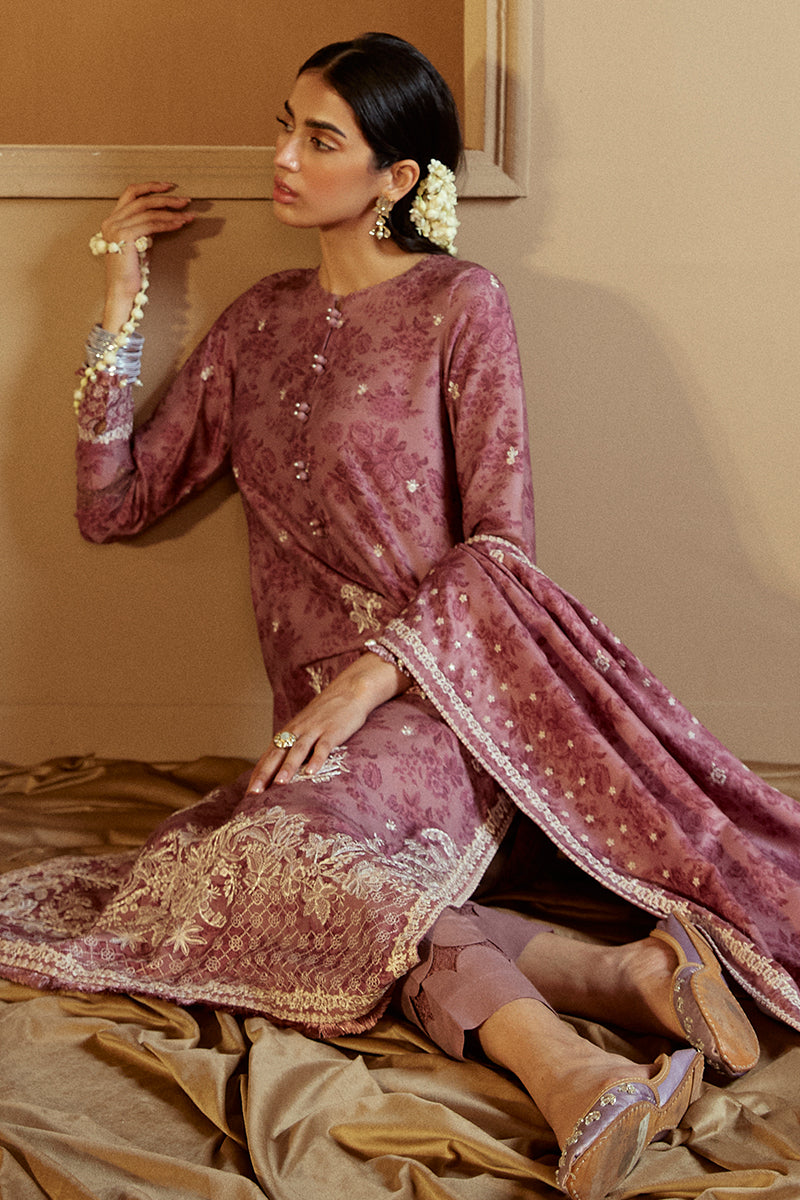 MAUVE DREAM-3 PC MARINA EMBROIDERED SUIT | WINTER COLLECTION-24 | CROSS STITCH