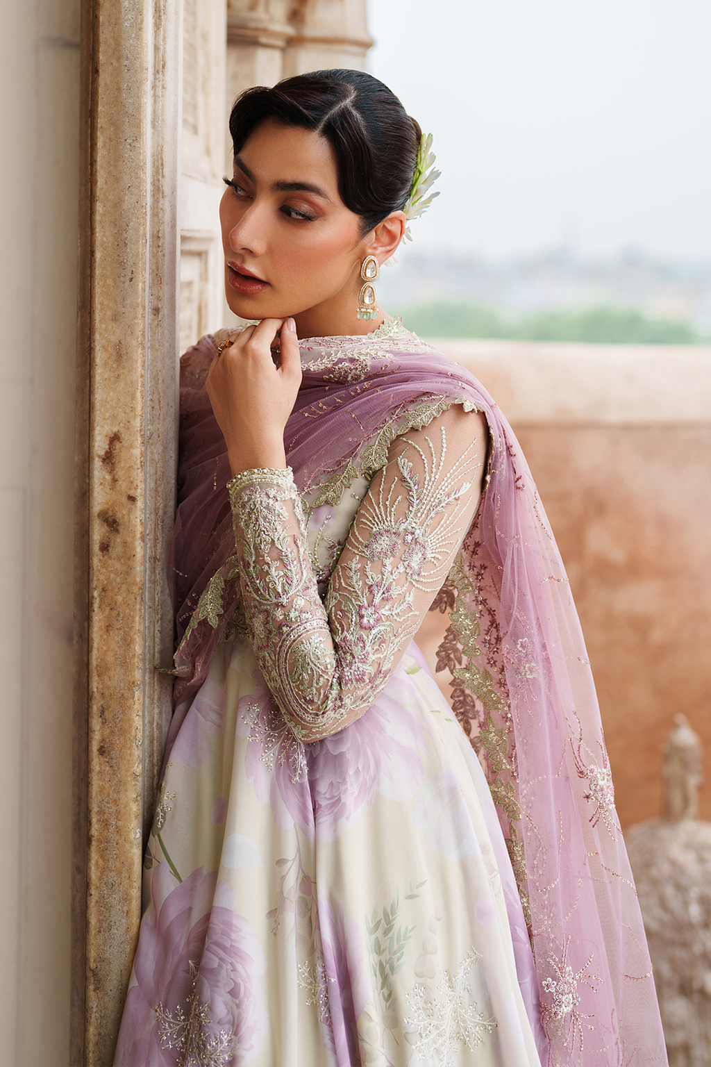 UE-546 Embroidered Chiffon | Printed Formals | IZNIK