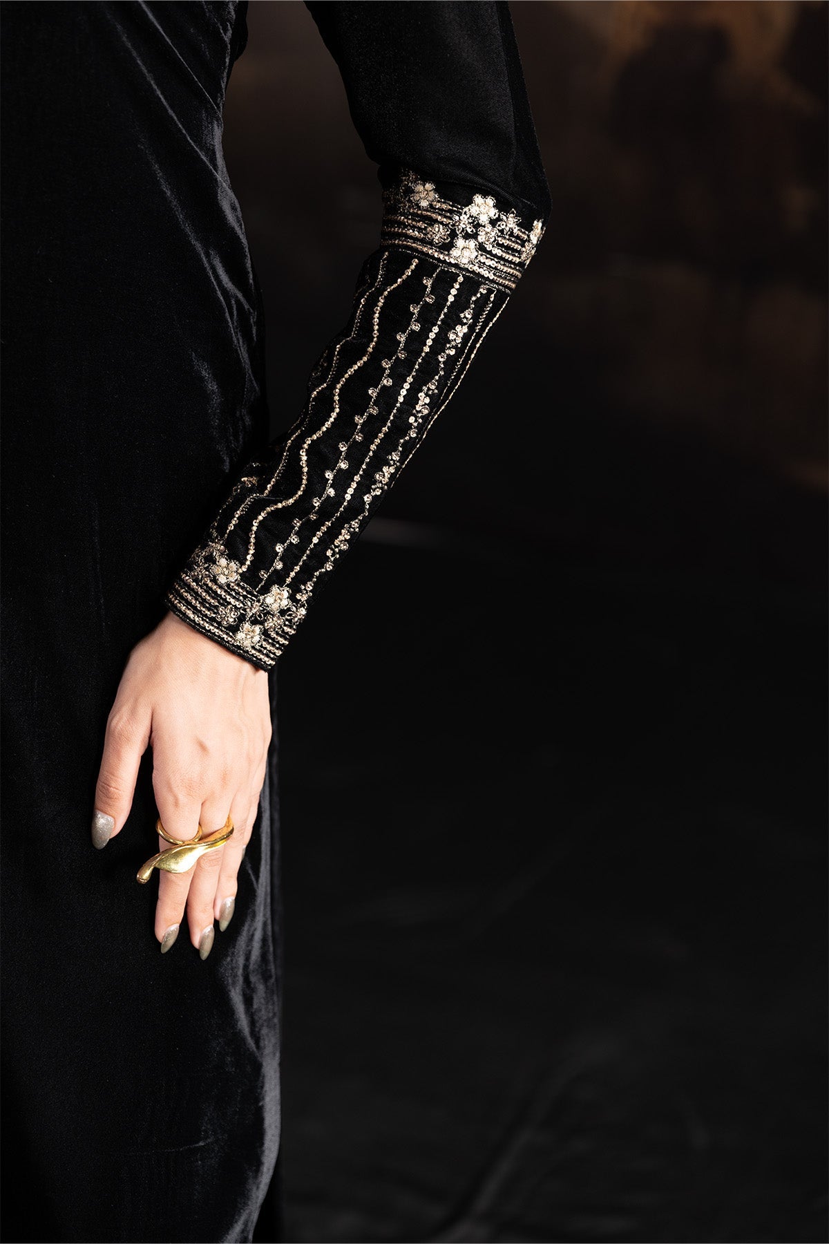 AF-VLT-2212-Celeste | L’AMOUR ’25 – Luxury Handmade Velvet Collection | ALIZEH FASHION