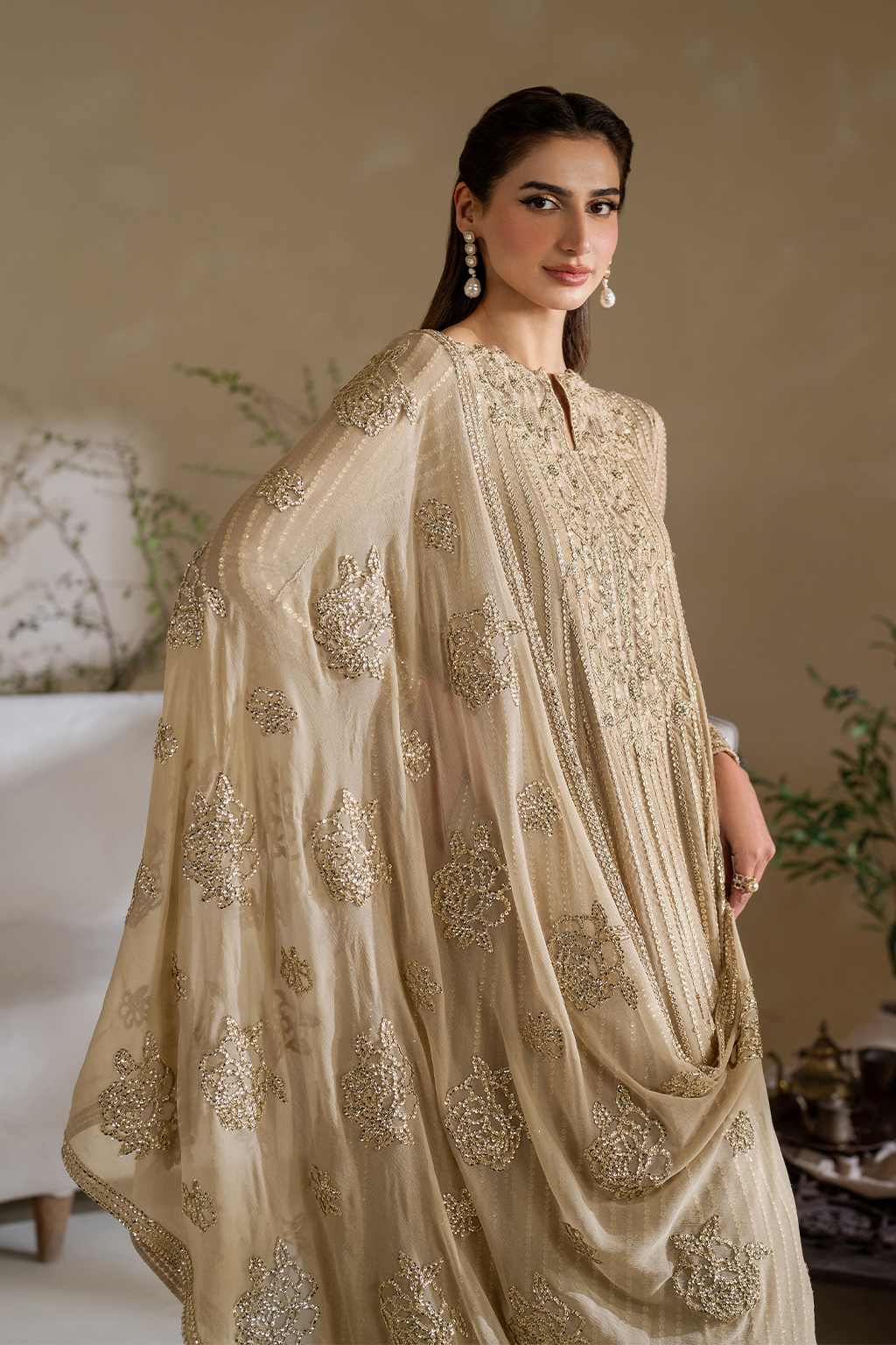 CC-58EMBROIDED CHIFFON | NOOR ANGAN SEMI FORMALS | IZNIK