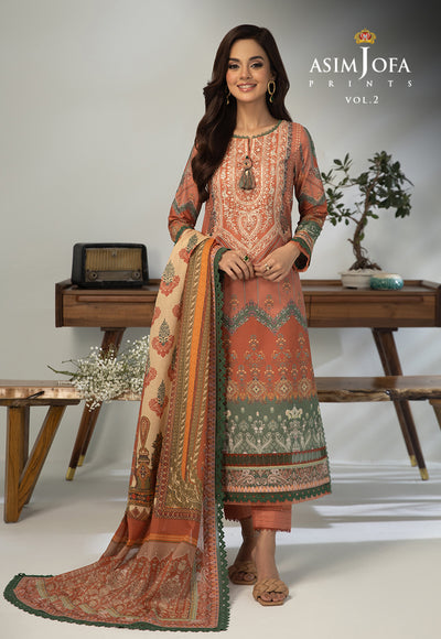 AJBP-39 (3-PCS) || BASIC PRINTS VOL 2 || ASIM JOFA in UK USA UAE online kapraye.com