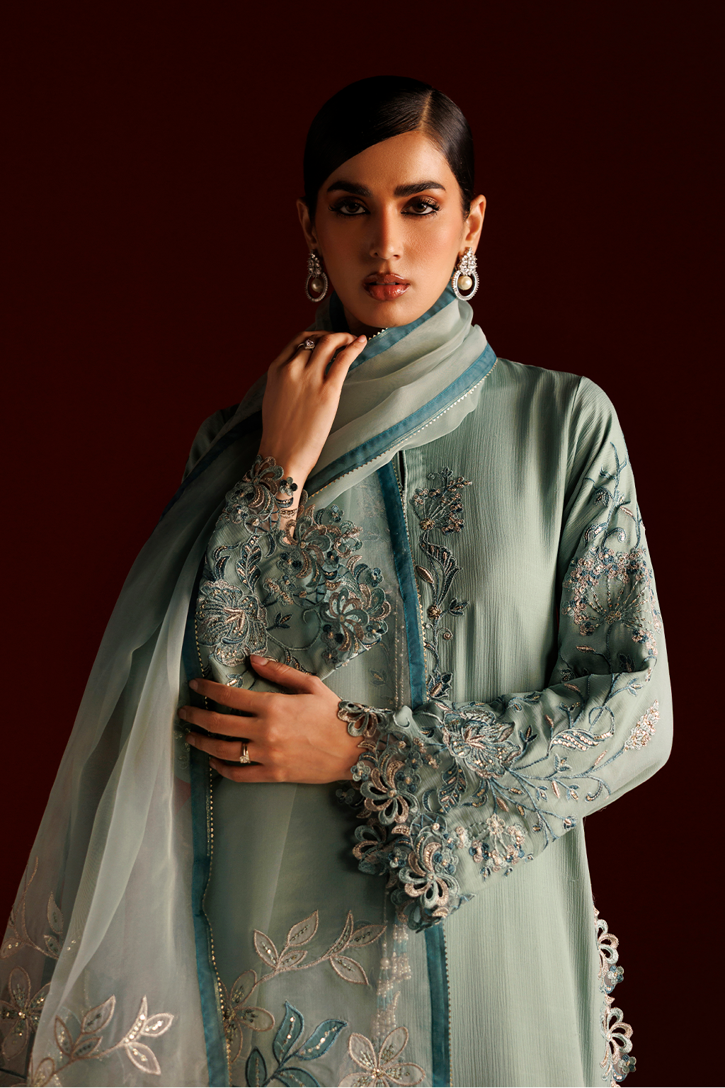 CC-112 Embroidered Chiffon | SEMI FORMALS VOL 1 | IZNIK in UK USA UAE online kapraye.com