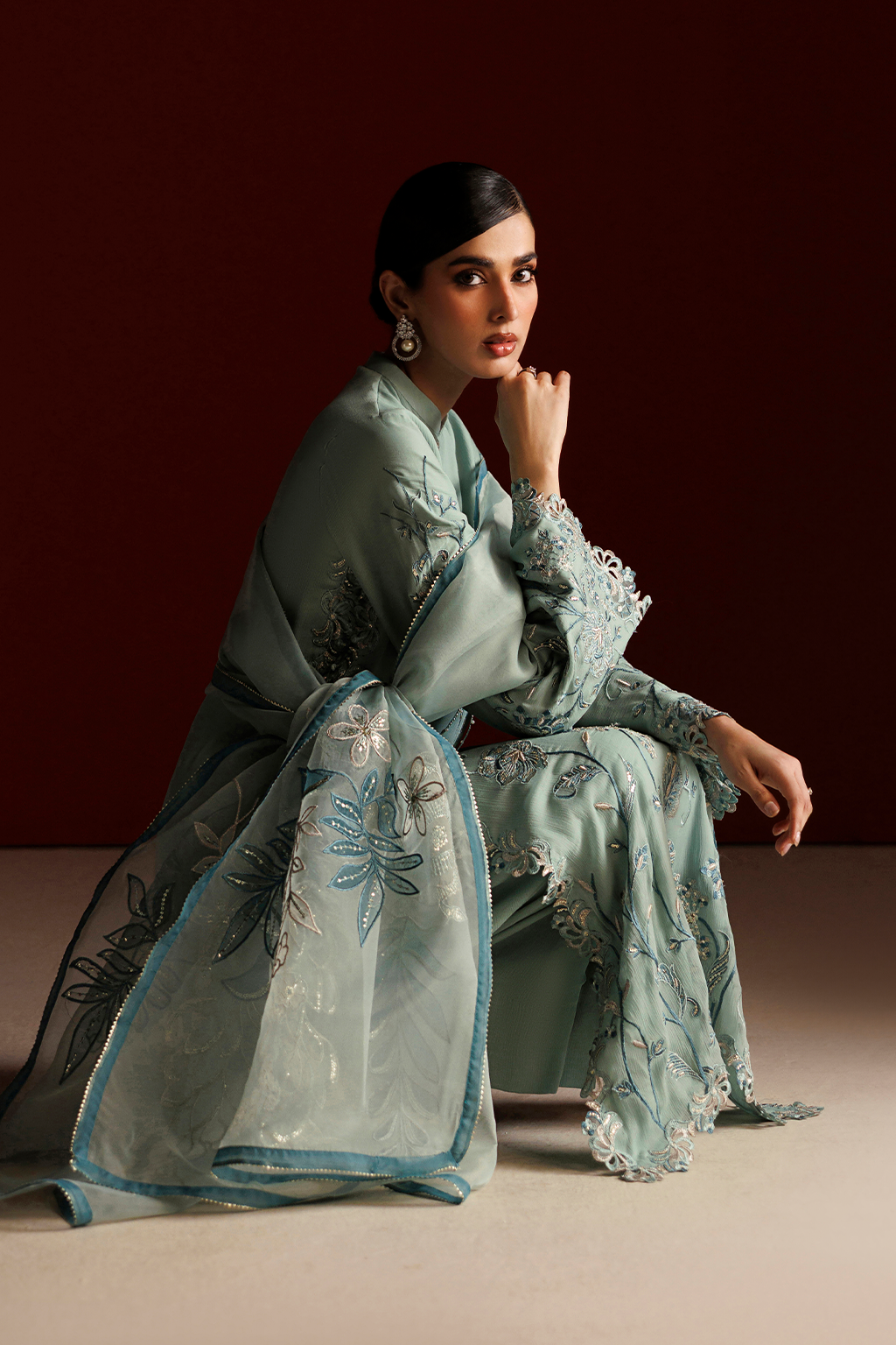CC-112 Embroidered Chiffon | SEMI FORMALS VOL 1 | IZNIK in UK USA UAE online kapraye.com
