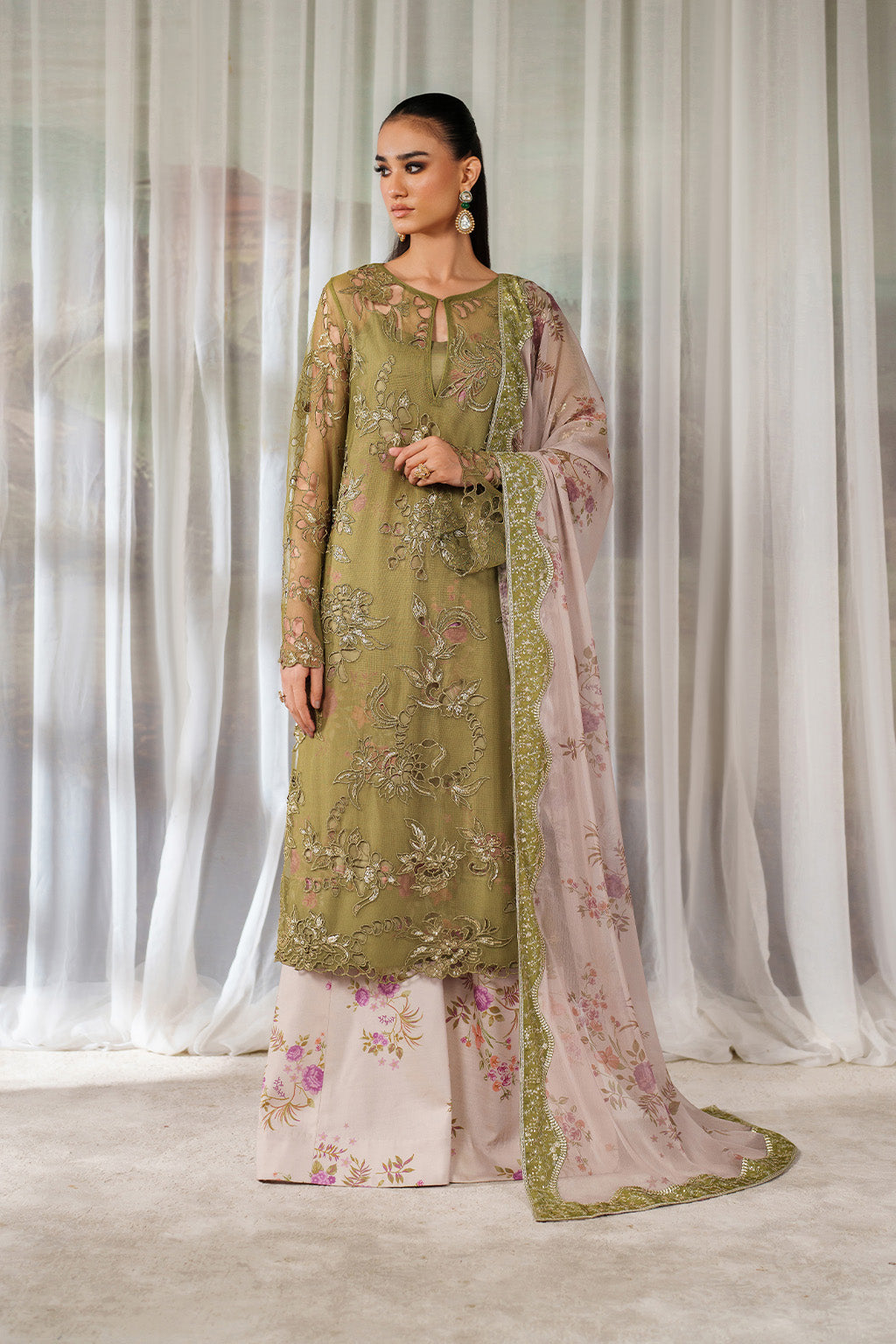 UE-543 Printed Raw Silk | Printed Formals | IZNIK