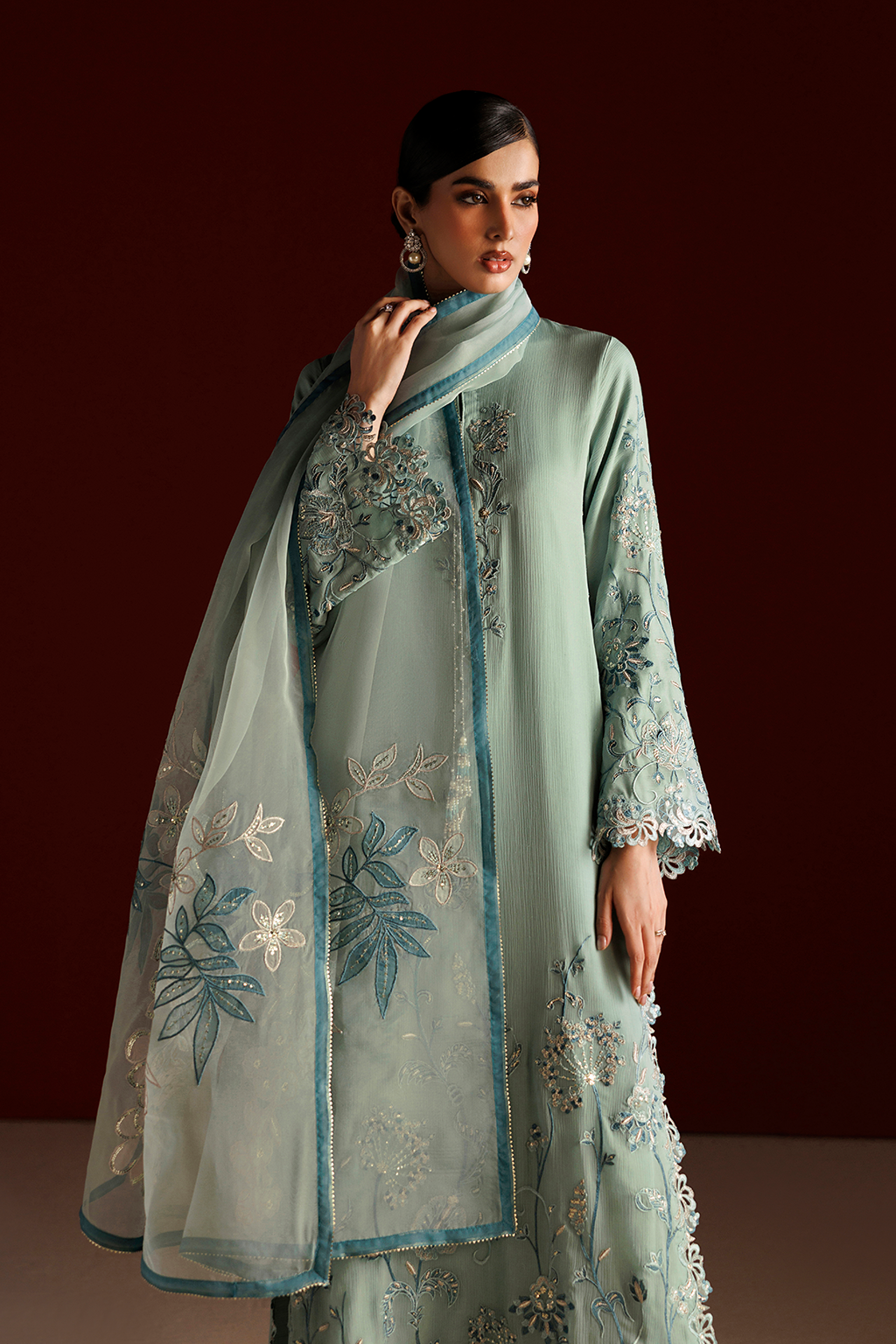 CC-112 Embroidered Chiffon | SEMI FORMALS VOL 1 | IZNIK in UK USA UAE online kapraye.com