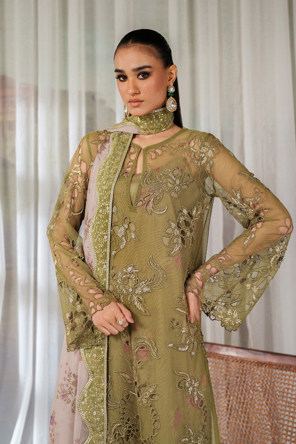 UE-543 Printed Raw Silk | Printed Formals | IZNIK