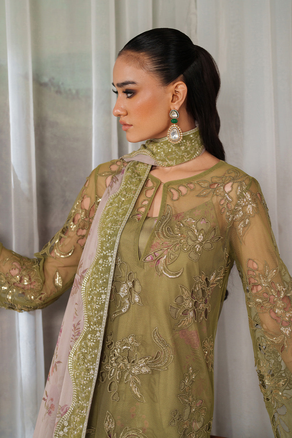 UE-543 Printed Raw Silk | Printed Formals | IZNIK