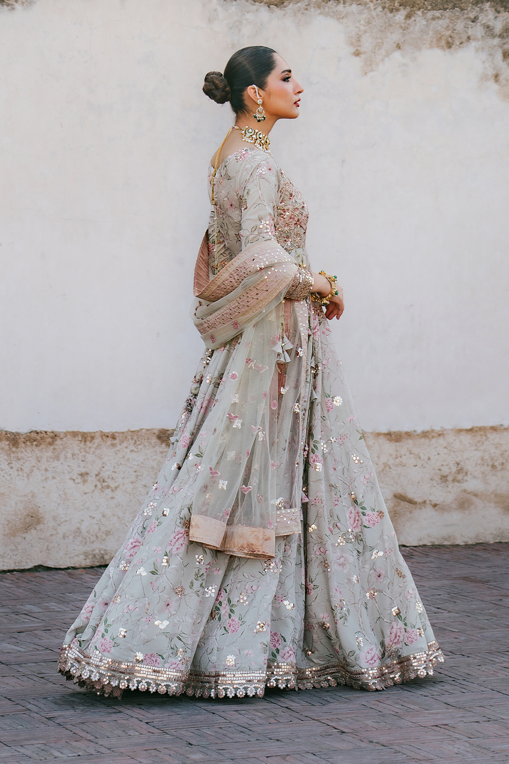 UE-313 Embroidered Raw Silk | Printed Formals | IZNIK