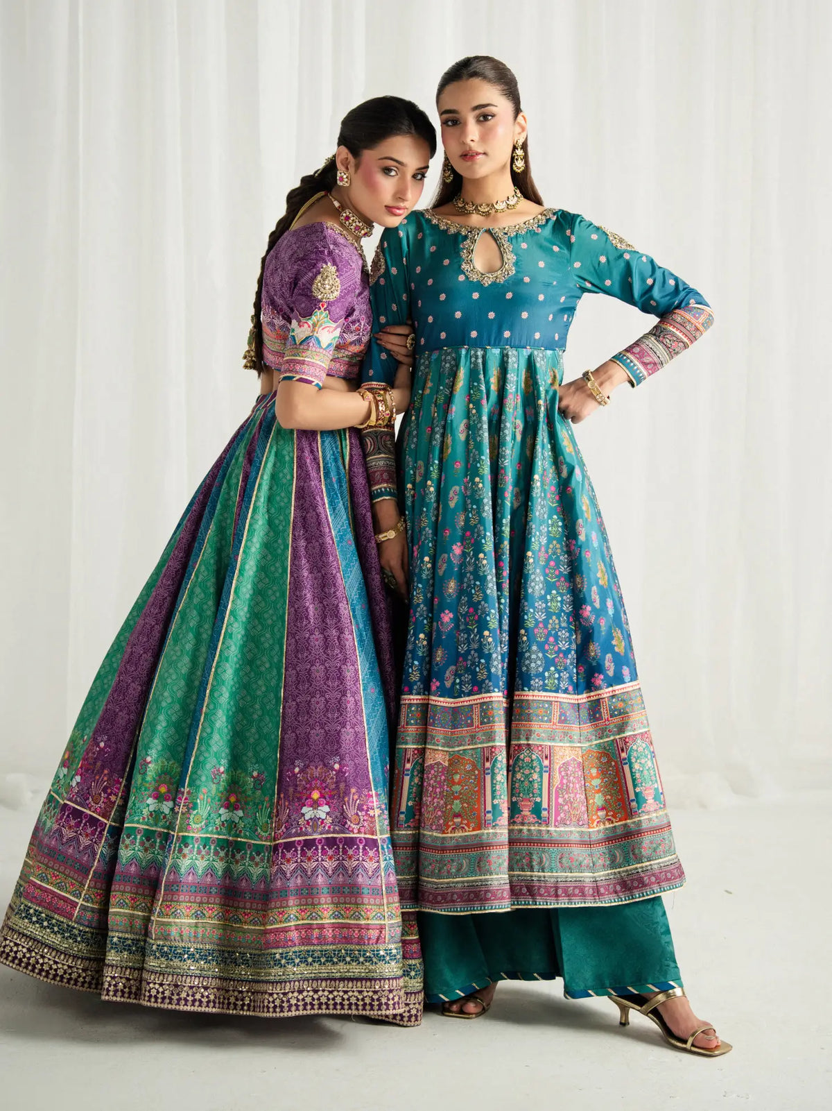 Azure | AIRA PRINTED SILK | GULAAL Free Shipping to UK/USA/UAE Kapraye