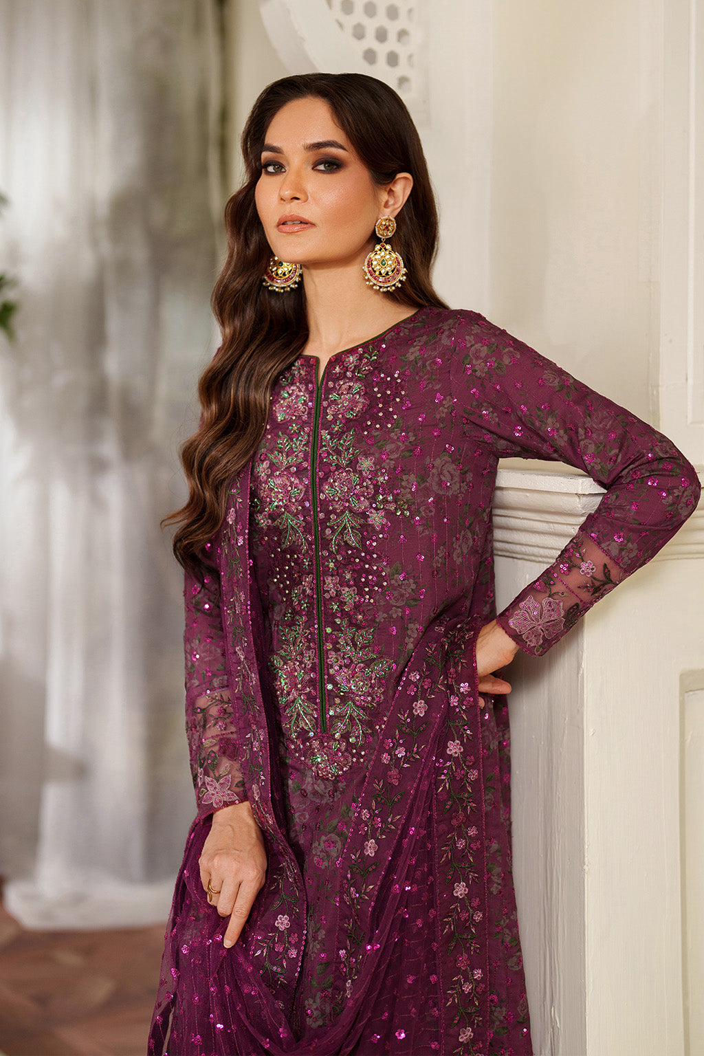UE-538 Printed Raw Silk | Printed Formals | IZNIK