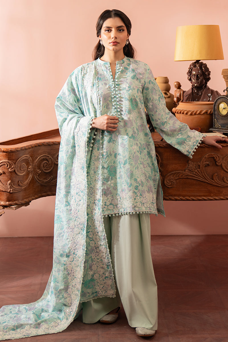 MINT HAZE | SEHER-UNSTITCHED CAMBRIC | CROSS STITCH in UK USA UAE online kapraye.com