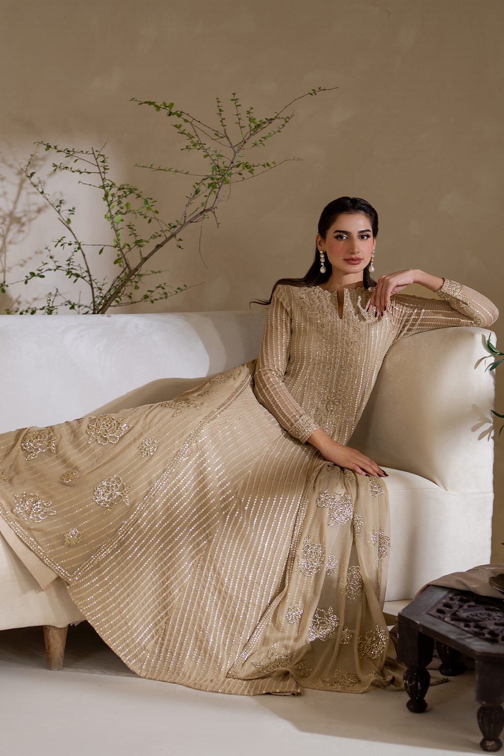 CC-58EMBROIDED CHIFFON | NOOR ANGAN SEMI FORMALS | IZNIK