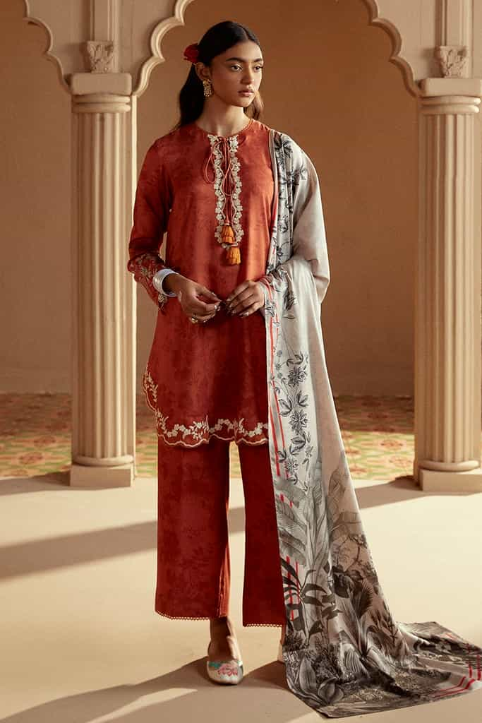 MANGOLIAN TRIBE-3PC MARINA PRINTED SUIT | WINTER COLLECTION-24 | CROSS STITCH